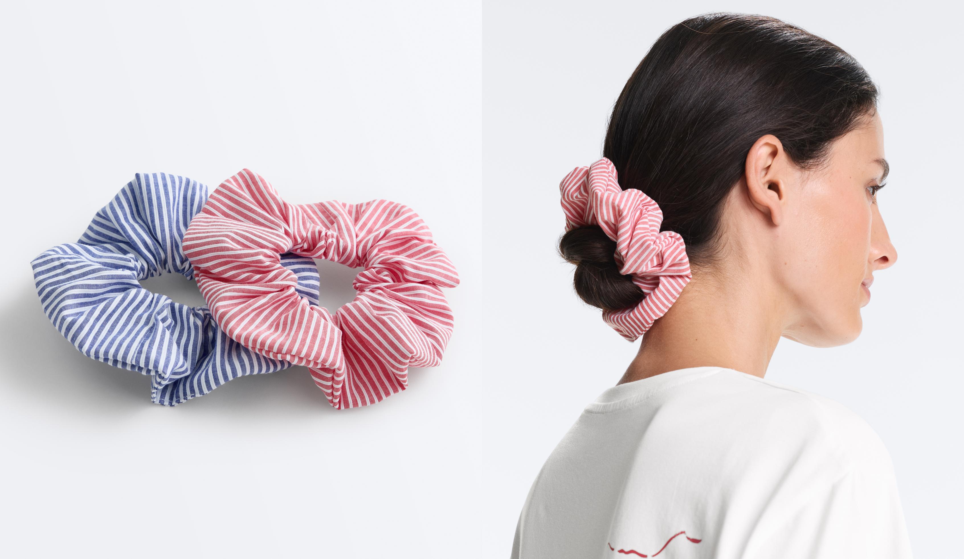 2 striped scrunchies 2 striped scrunchies