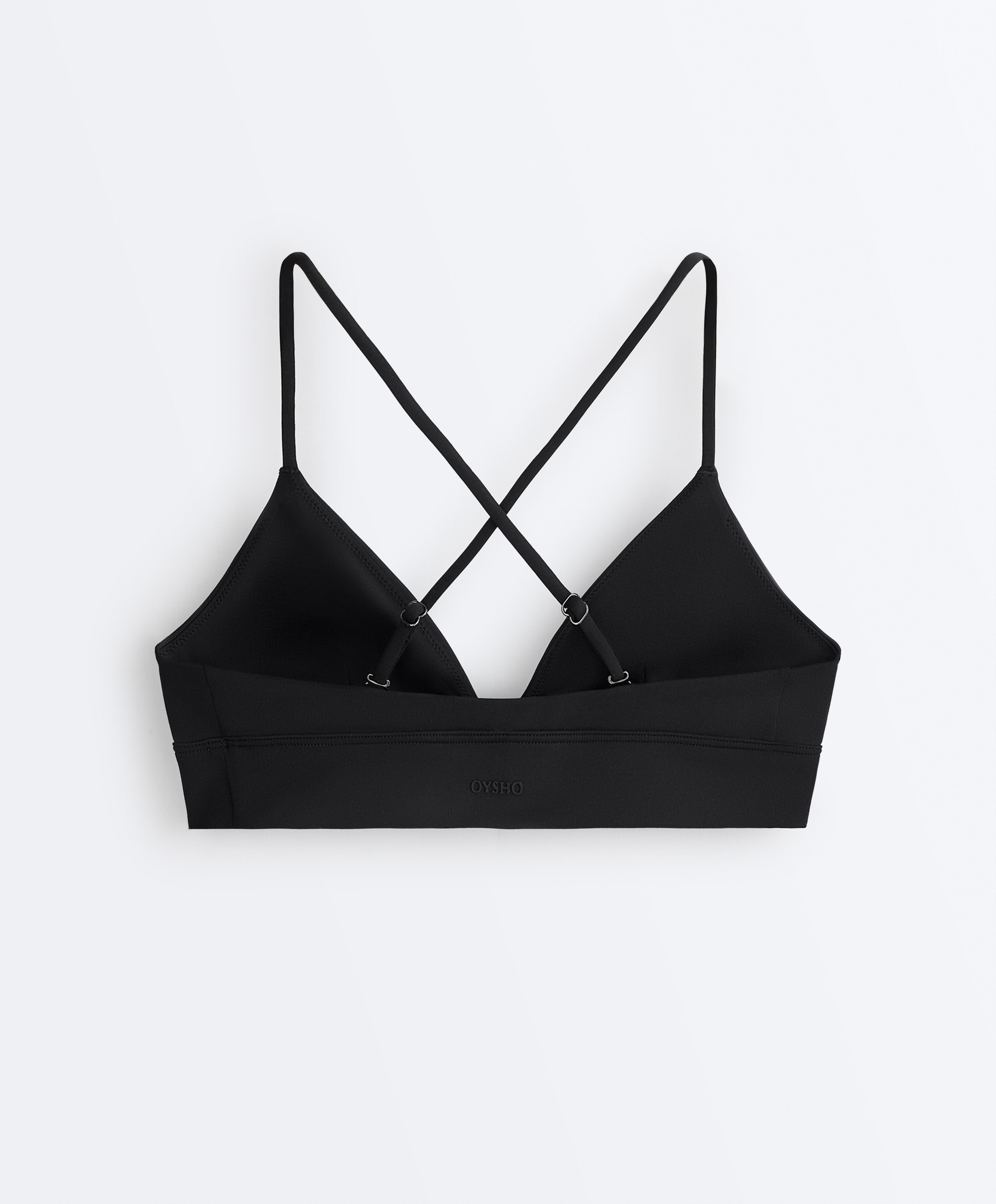 Comfortlux low-support triangle sports bra — BLACK