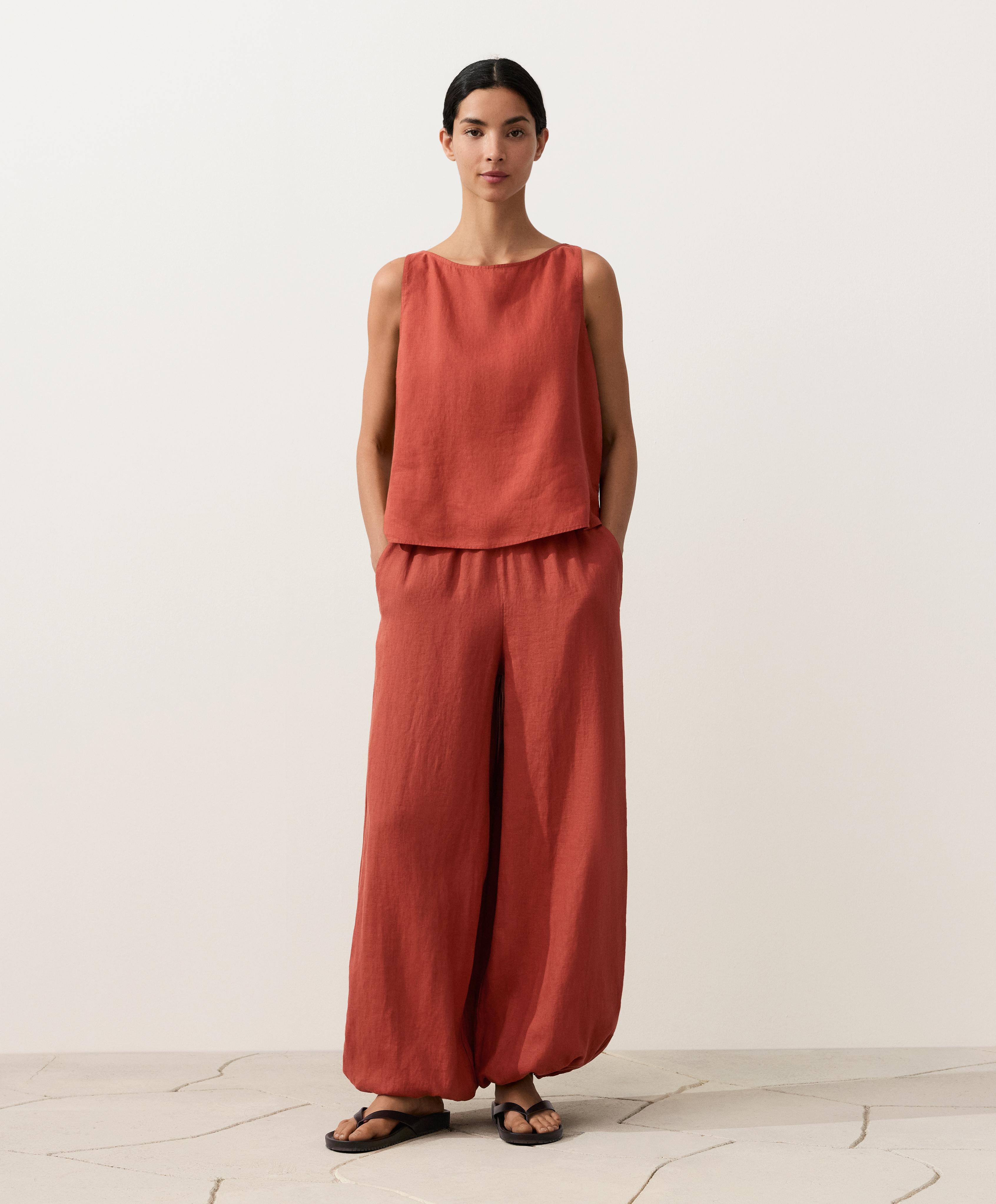 100% linen square Top