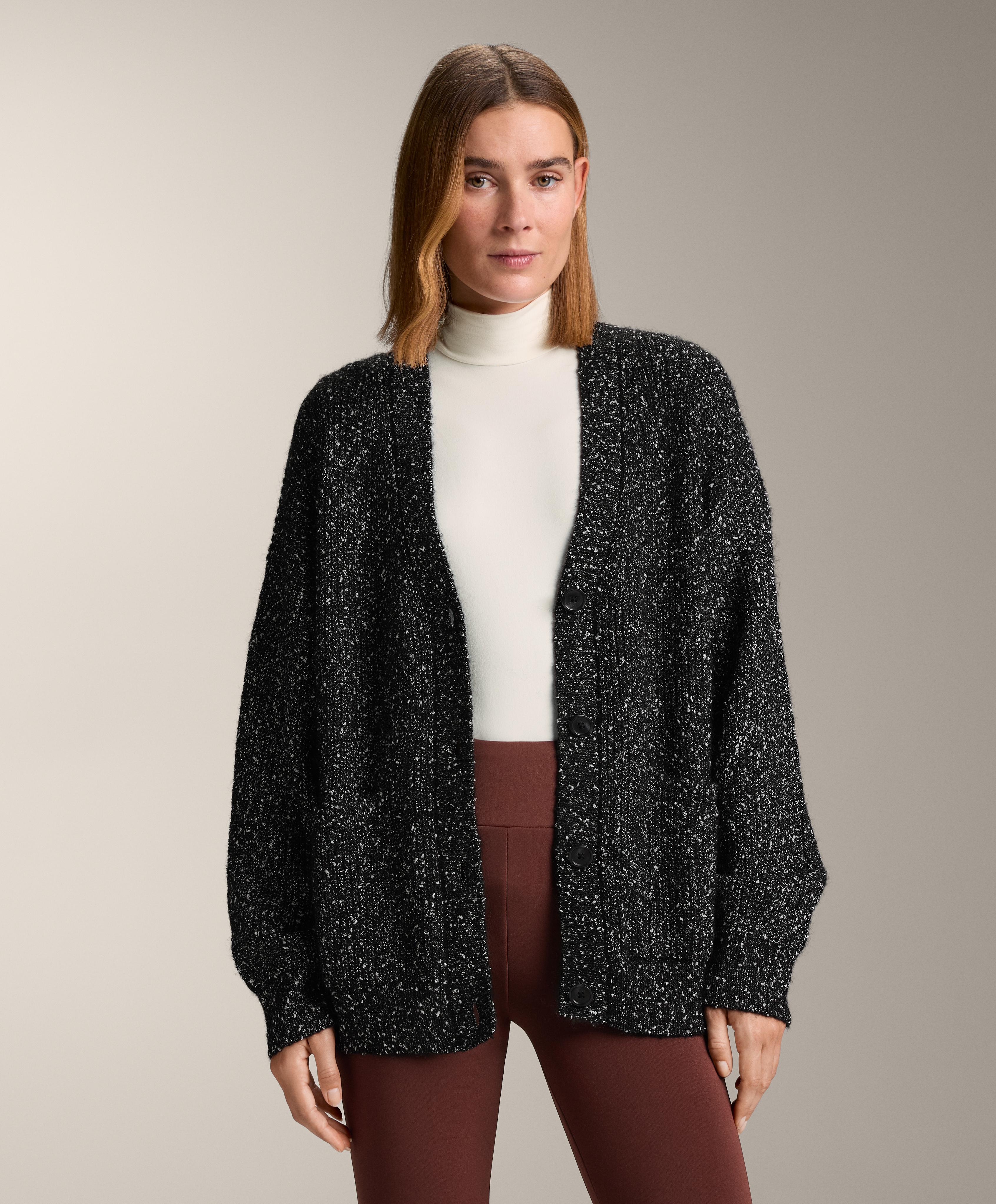 V-neck neps cardigan 27% wool | OYSHO Türkiye | Sale