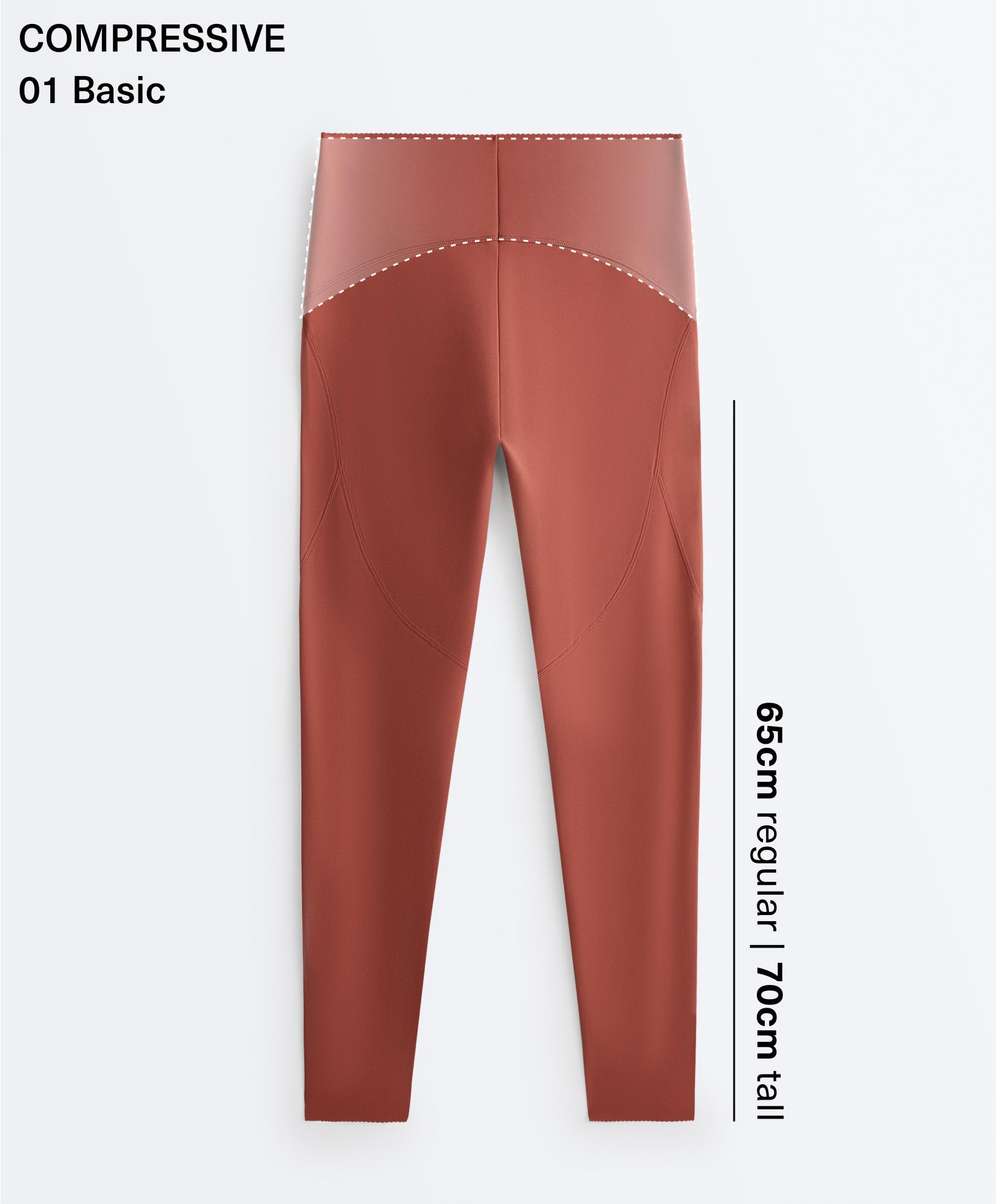 Basic compressive high-waisted ankle-length leggings — WASHED TERRACOTTA