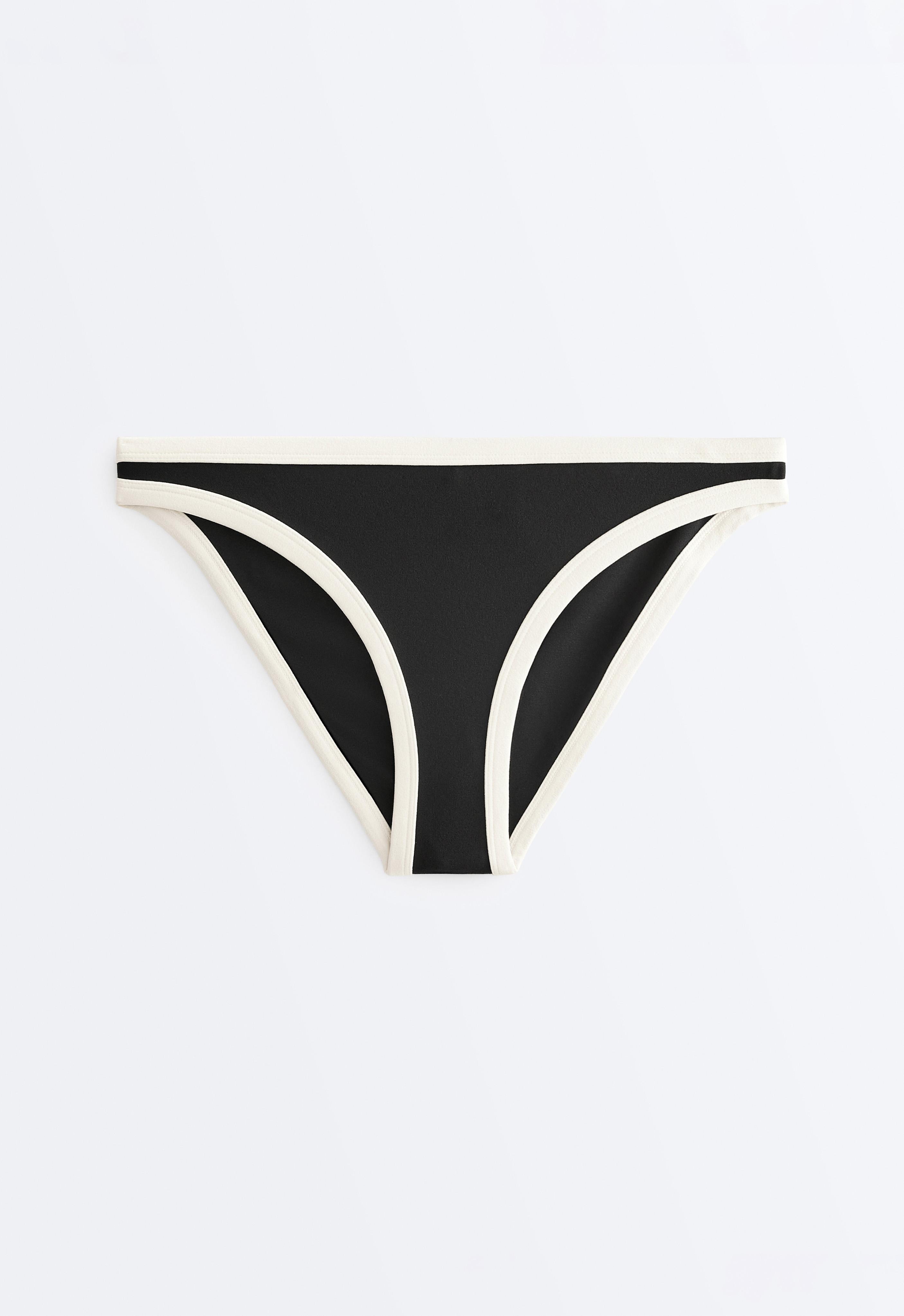 Contrast trim classic bikini briefs — BLACK