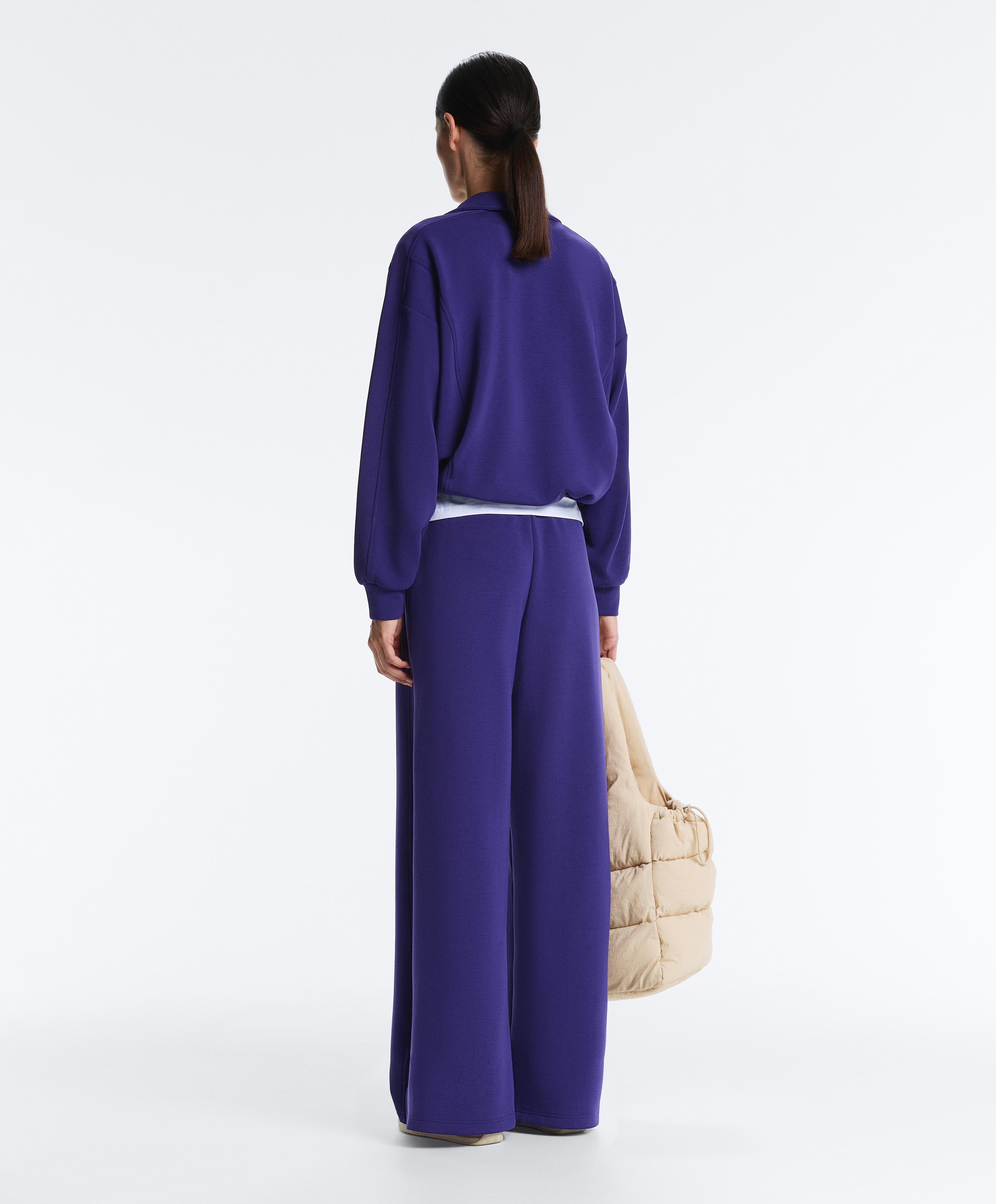 Half-zip sweatshirt with Brushed modal — COBALT