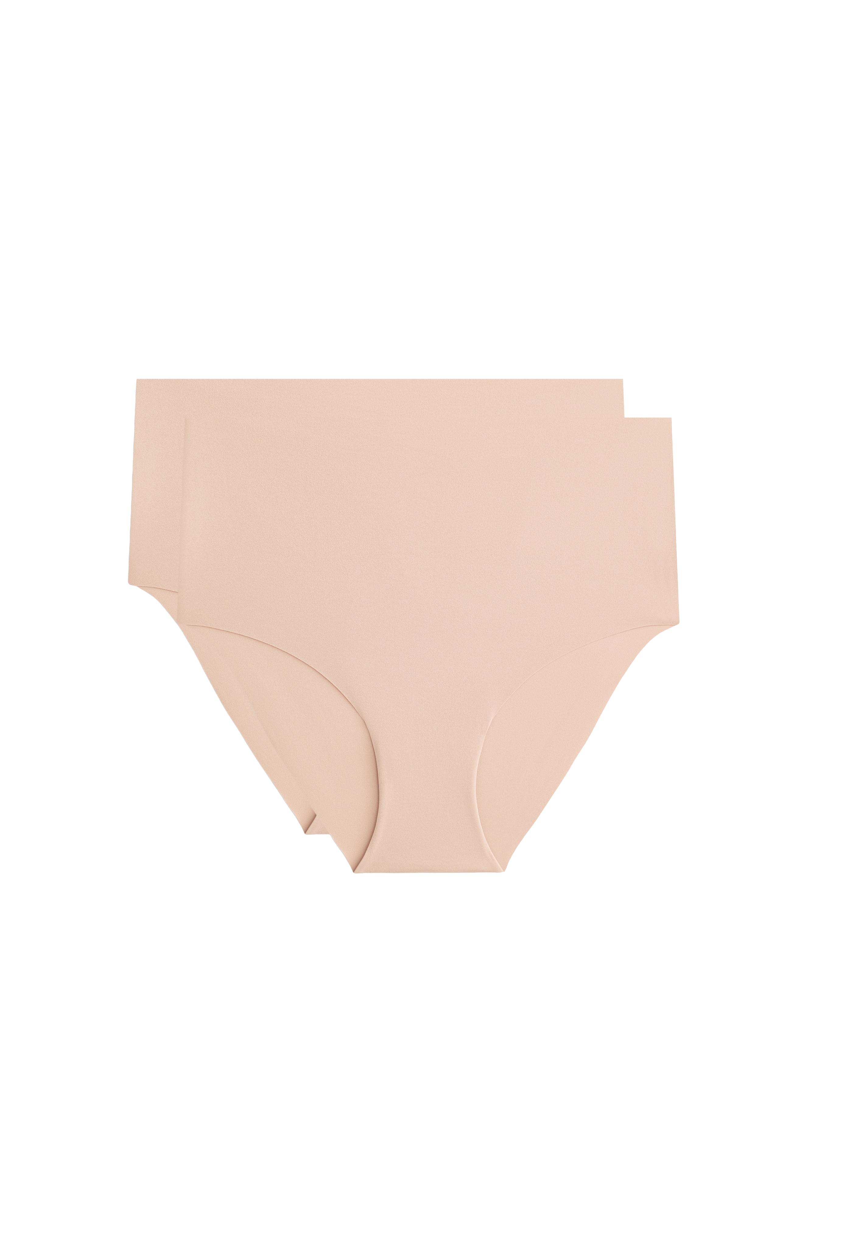 2 invisible polyamide blend mid-rise classic briefs — BEIGE