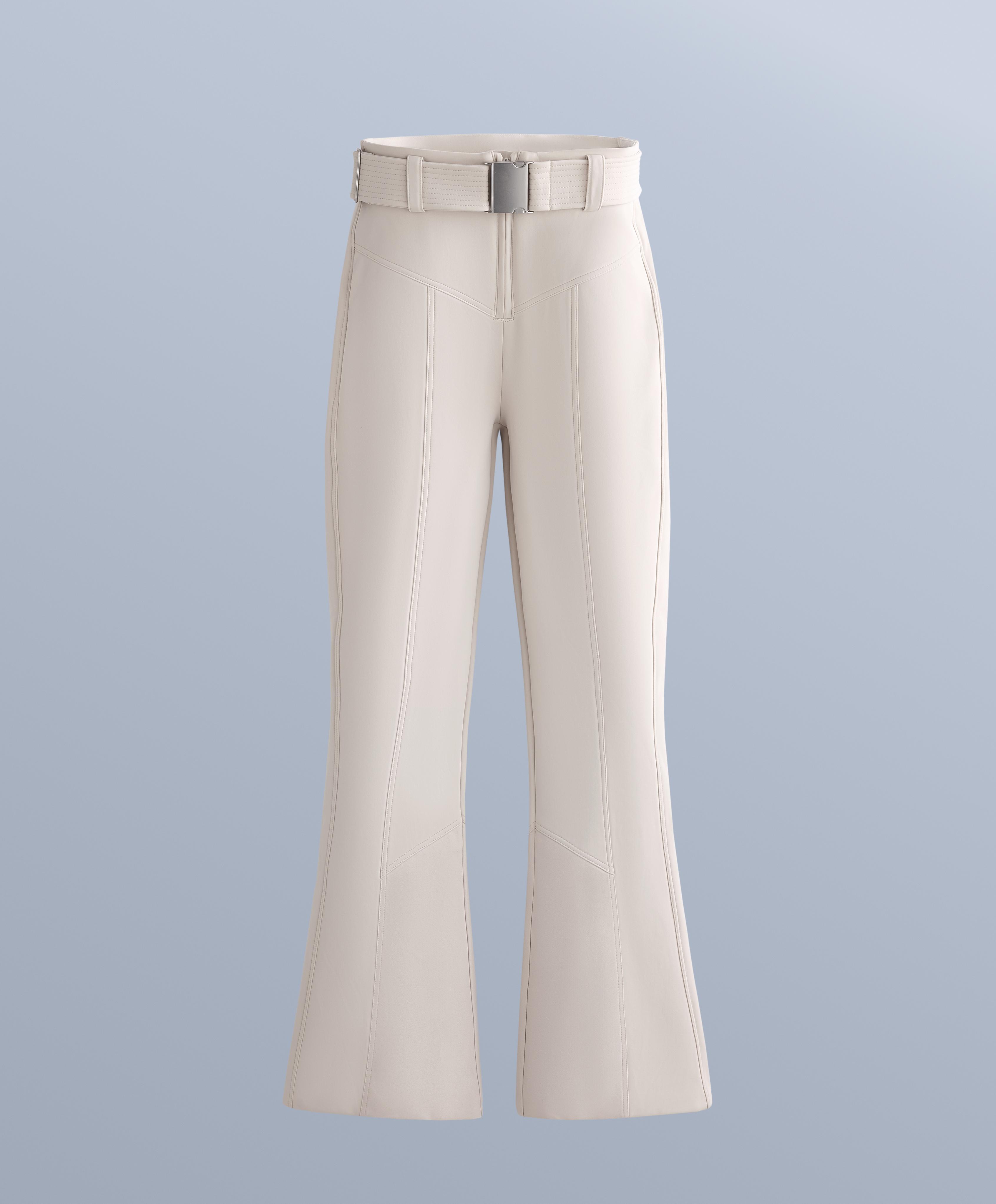 Water-resistant high-rise flare stretch SKI trousers — PALE MINK
