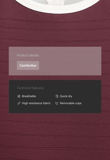 Contrast-piped comfortlux tank top — BURGUNDY 2
