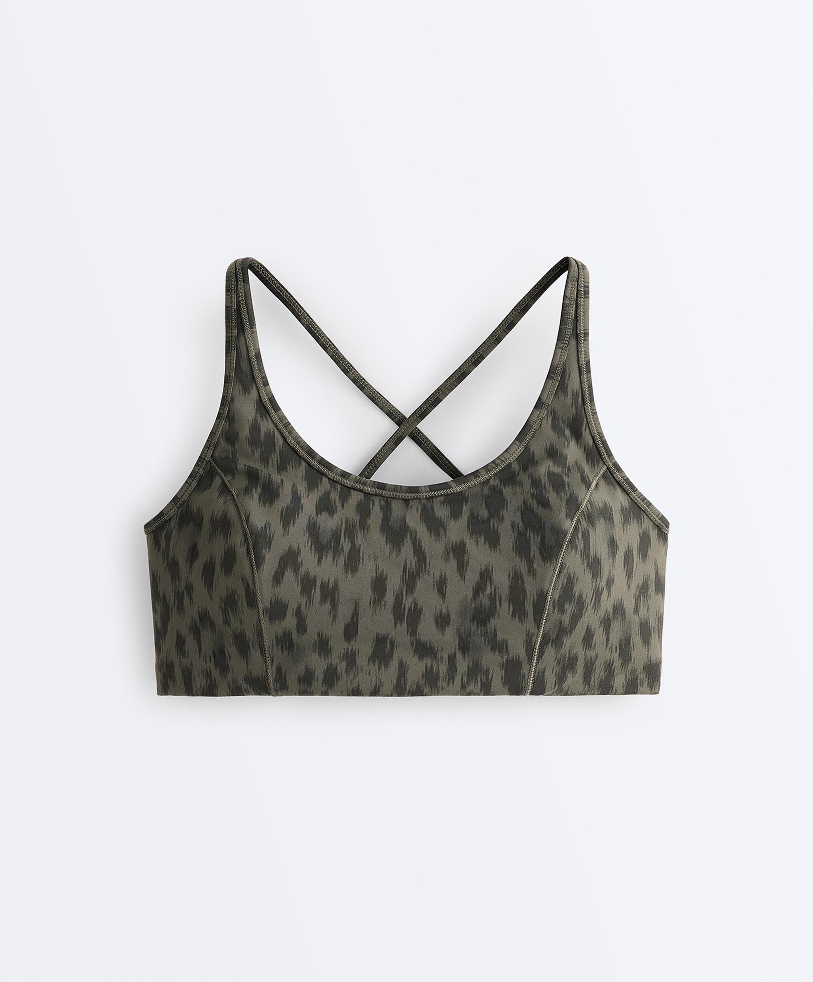 Evermove medium-support sports bra — DARK KHAKI