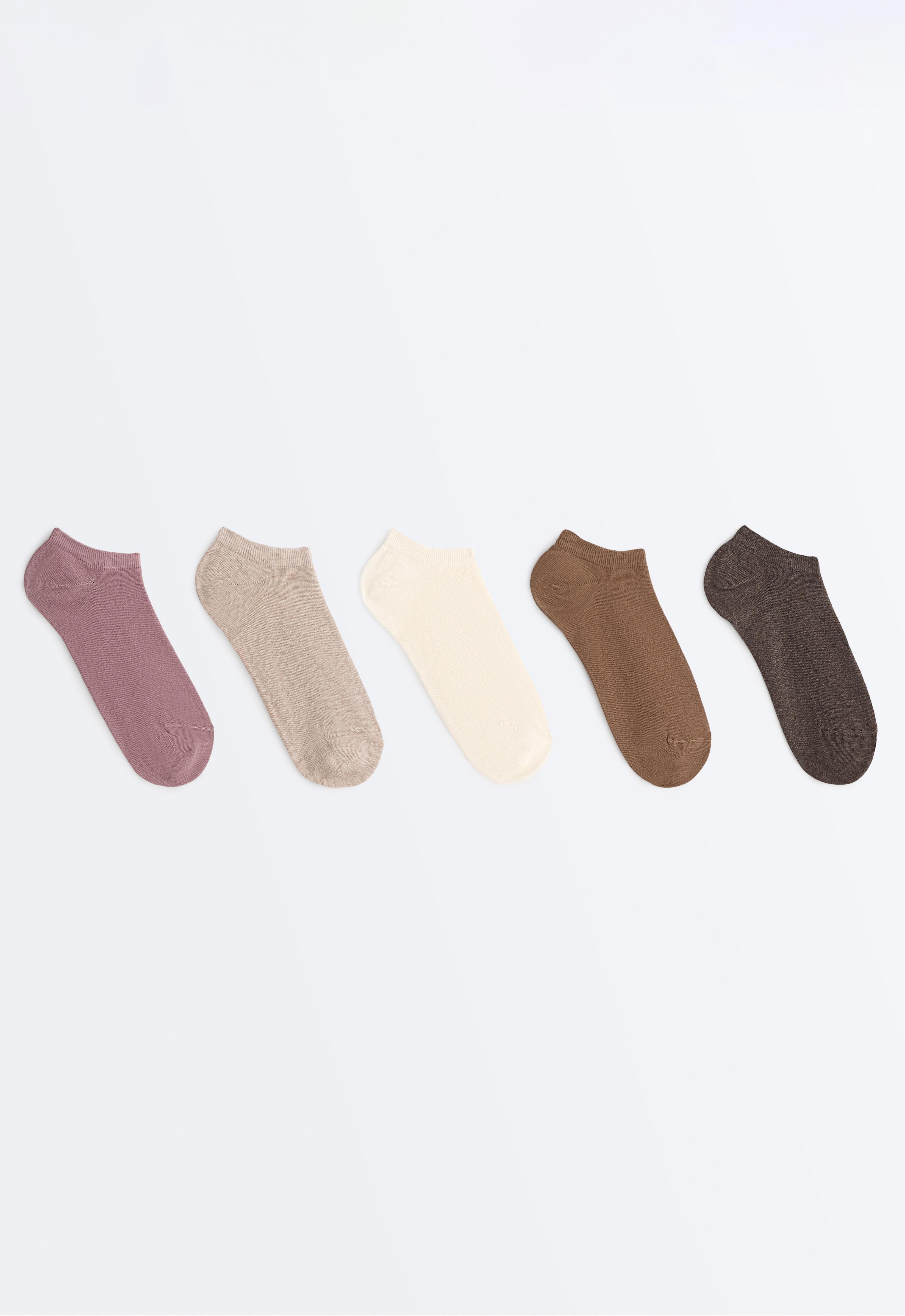 5 pairs of cotton blend sneaker socks — VINTAGE PINK