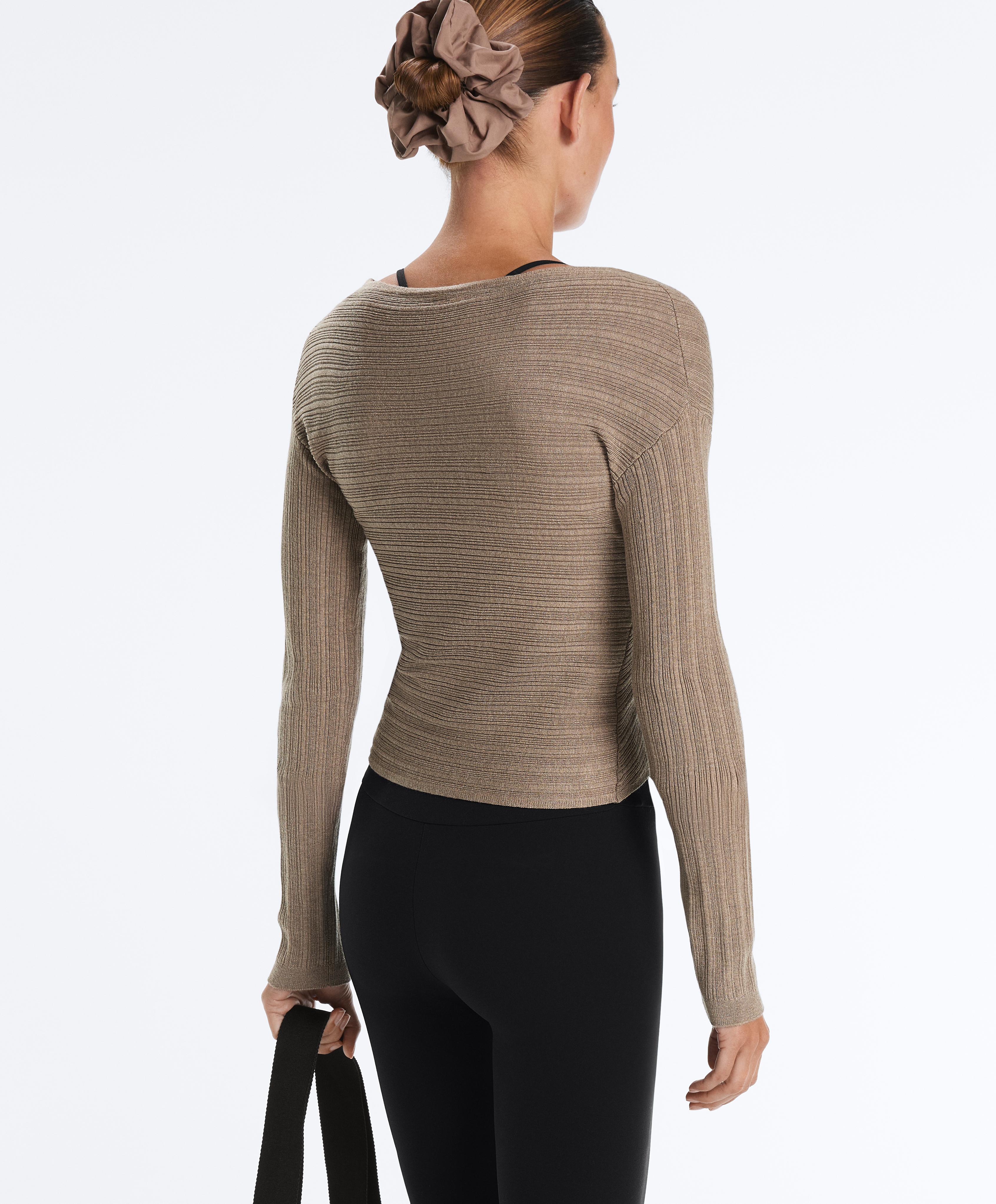 Fine knit rib jumper — DARK TAUPE