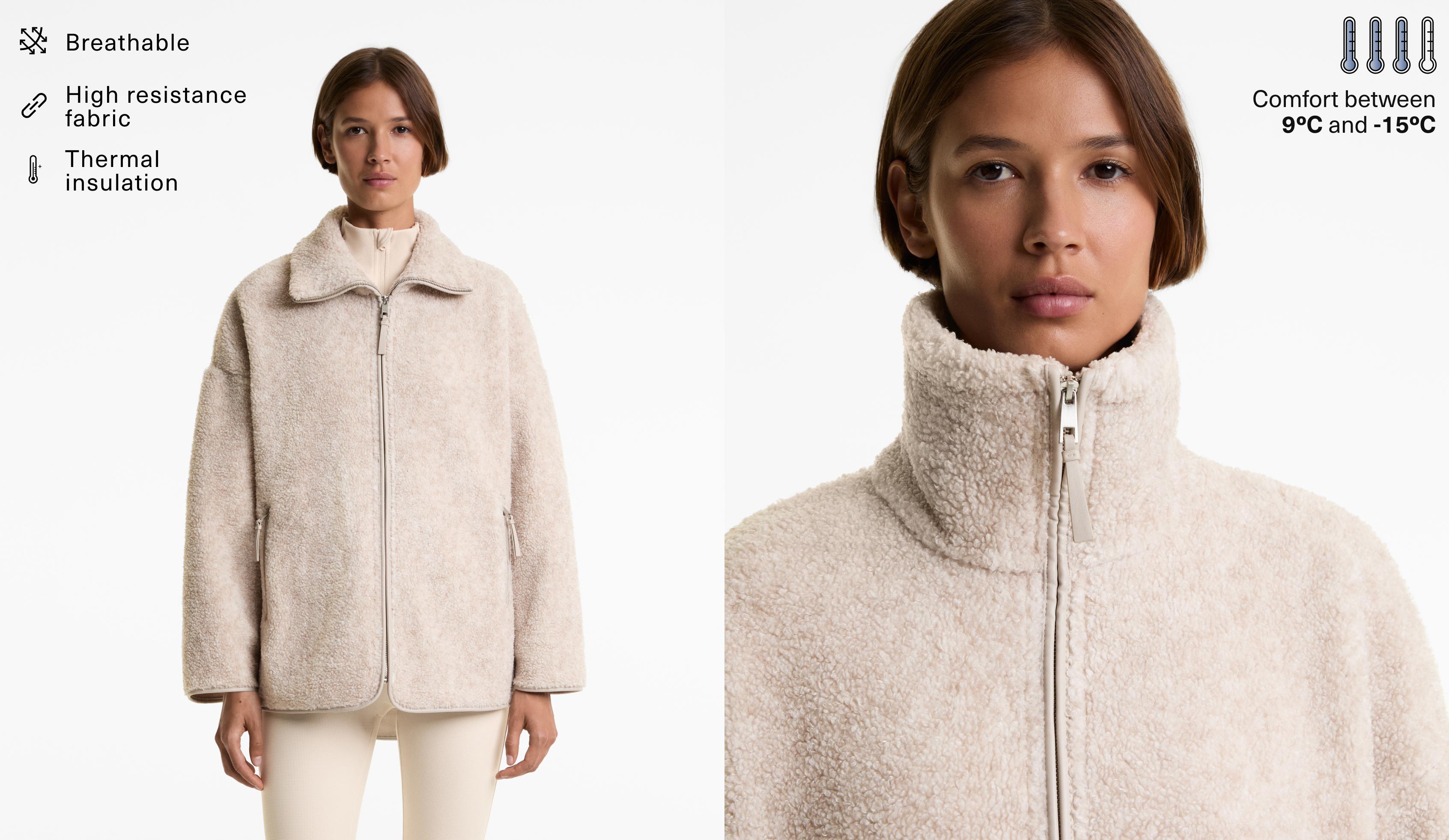 Faux-shearling oversize jacket