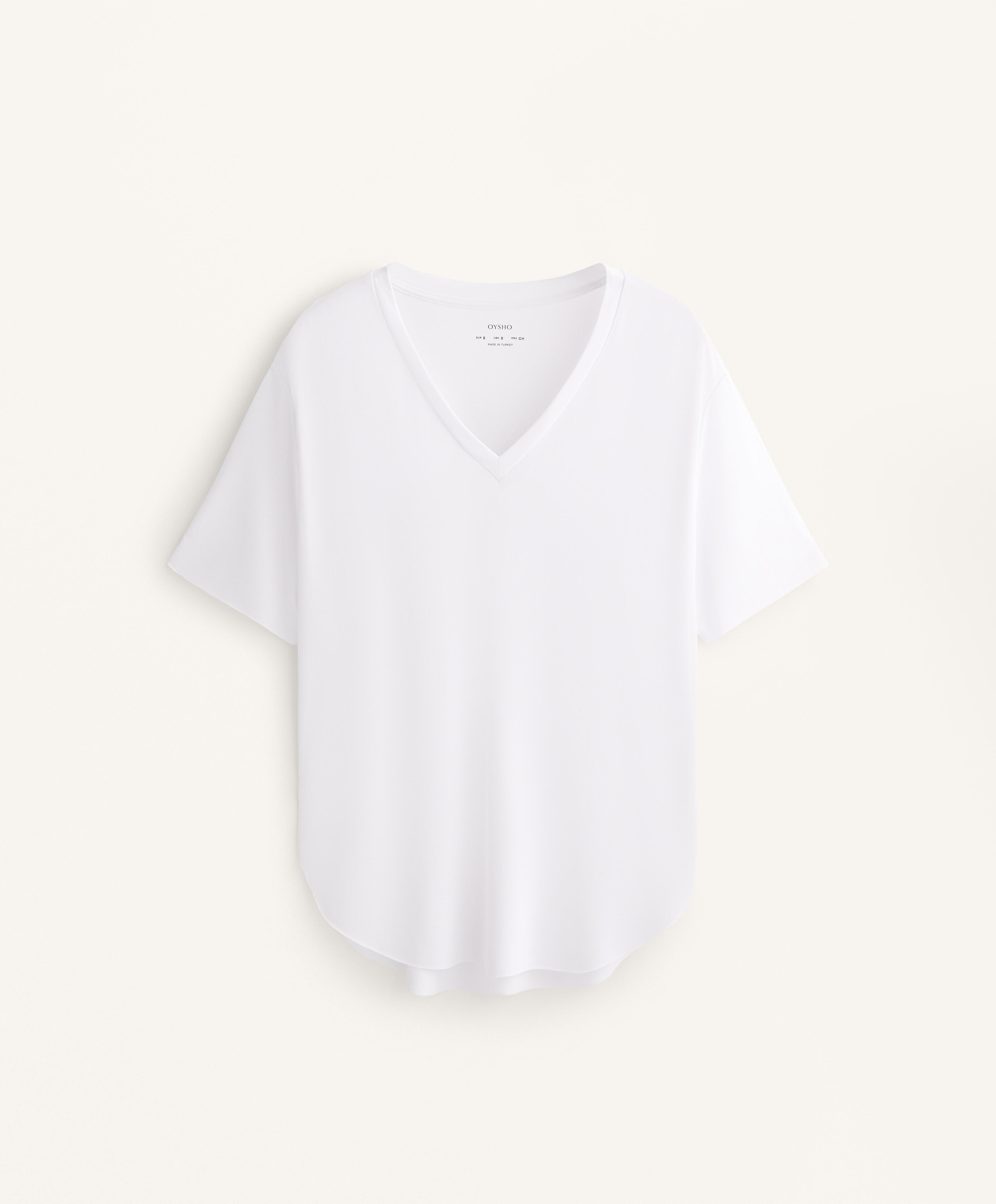 Modal blend V-neck T-shirt - Sale