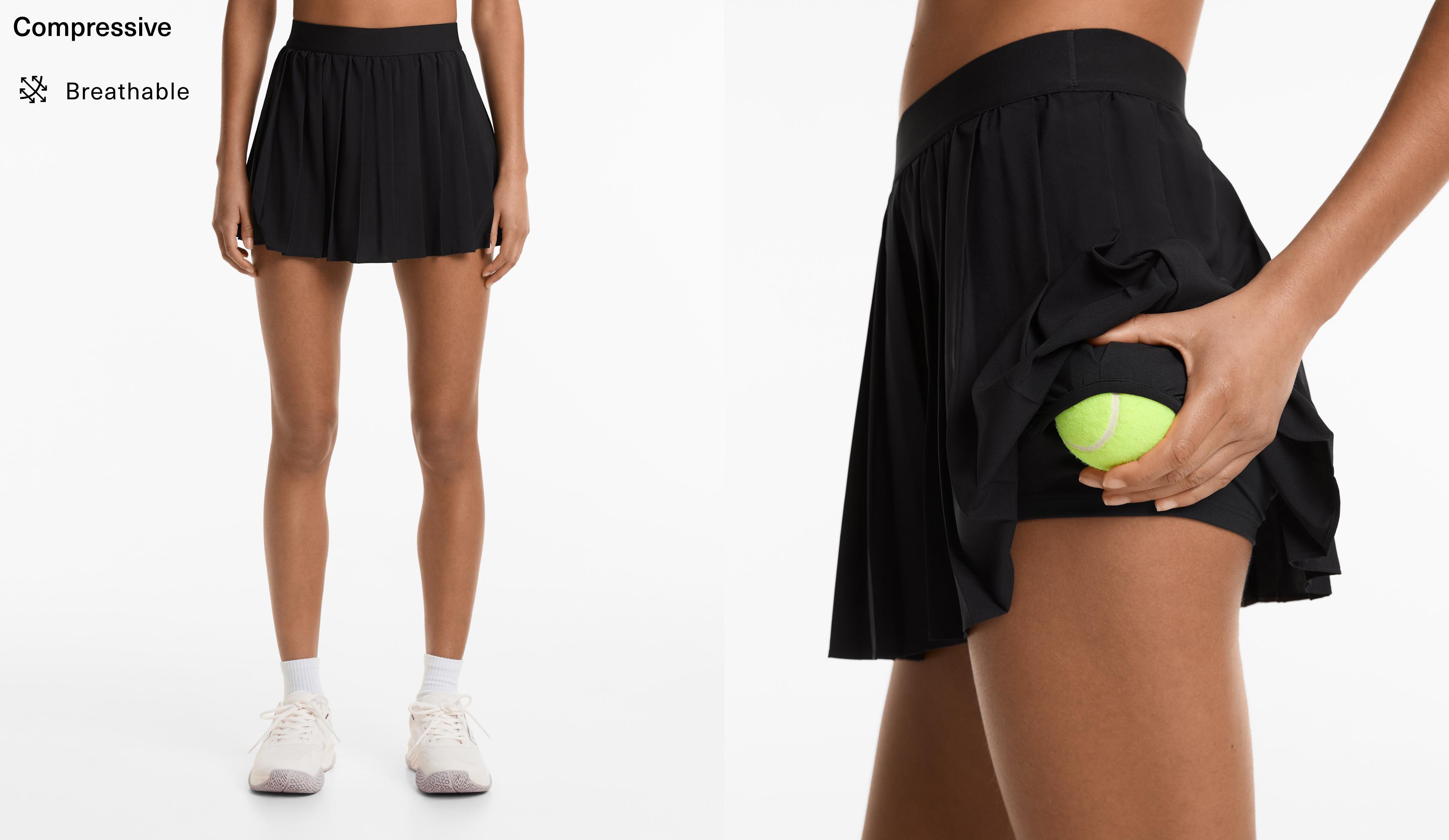 Pleated compressive skirt