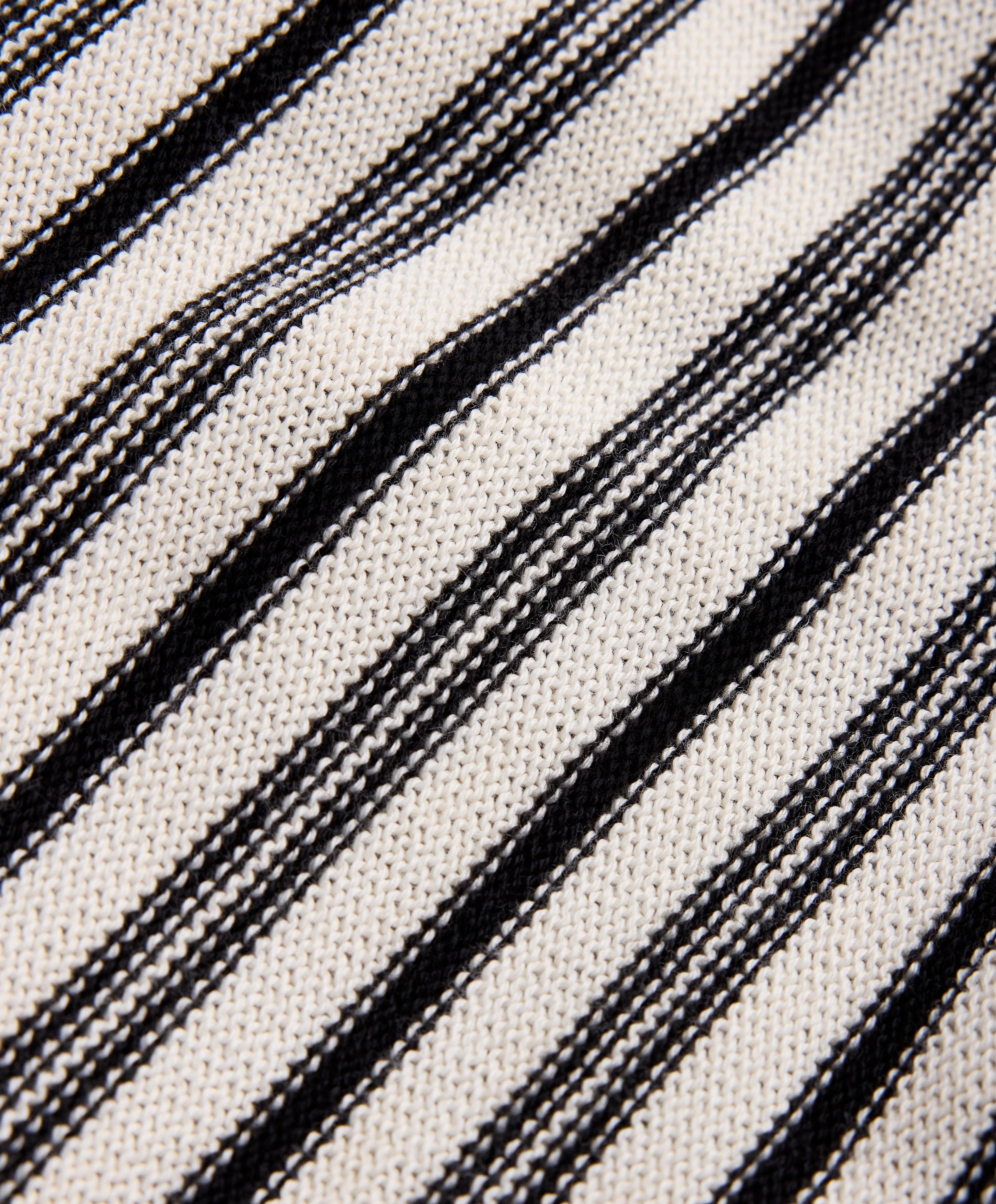 Striped knit bloomer trousers — BLACK