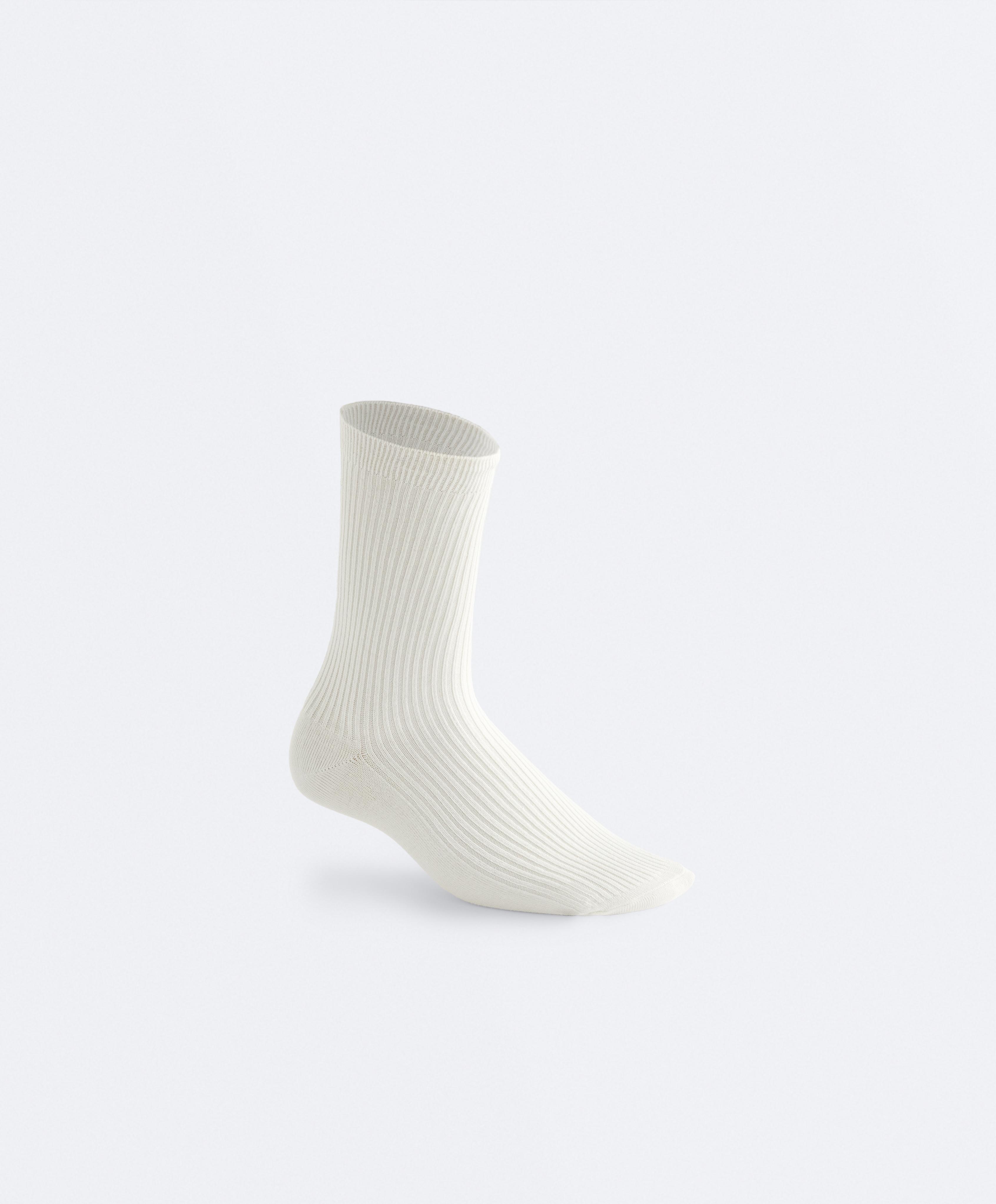 5 pairs of cotton blend classic socks — PALE ECRU