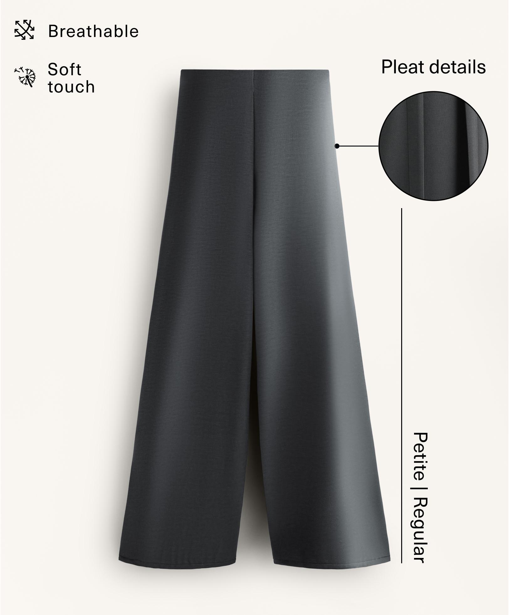 Soft-touch wide-leg trousers with side pleat and modal Soft-touch wide-leg trousers with side pleat and modal