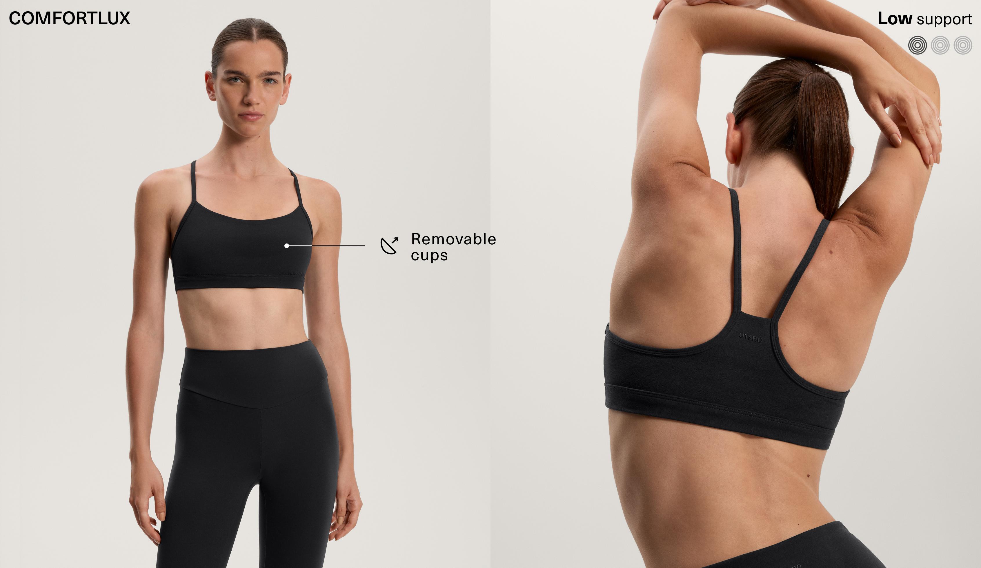 Športová podprsenka Comfortlux s miernou oporou a košíkmi Športová podprsenka Comfortlux s miernou oporou a košíkmi