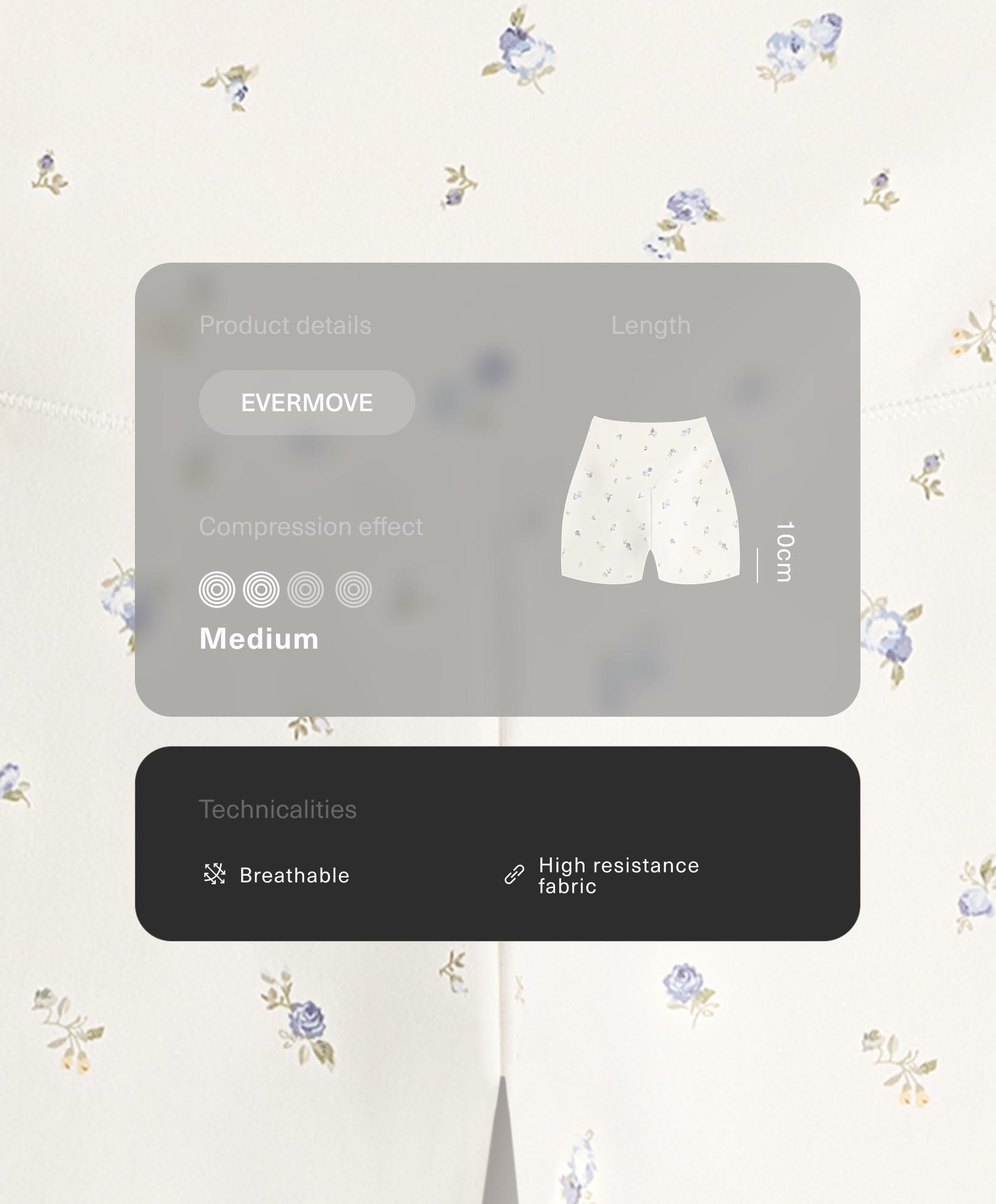 Hot pants high rise Evermove 10 cm w kwiaty Hot pants high rise Evermove 10 cm w kwiaty
