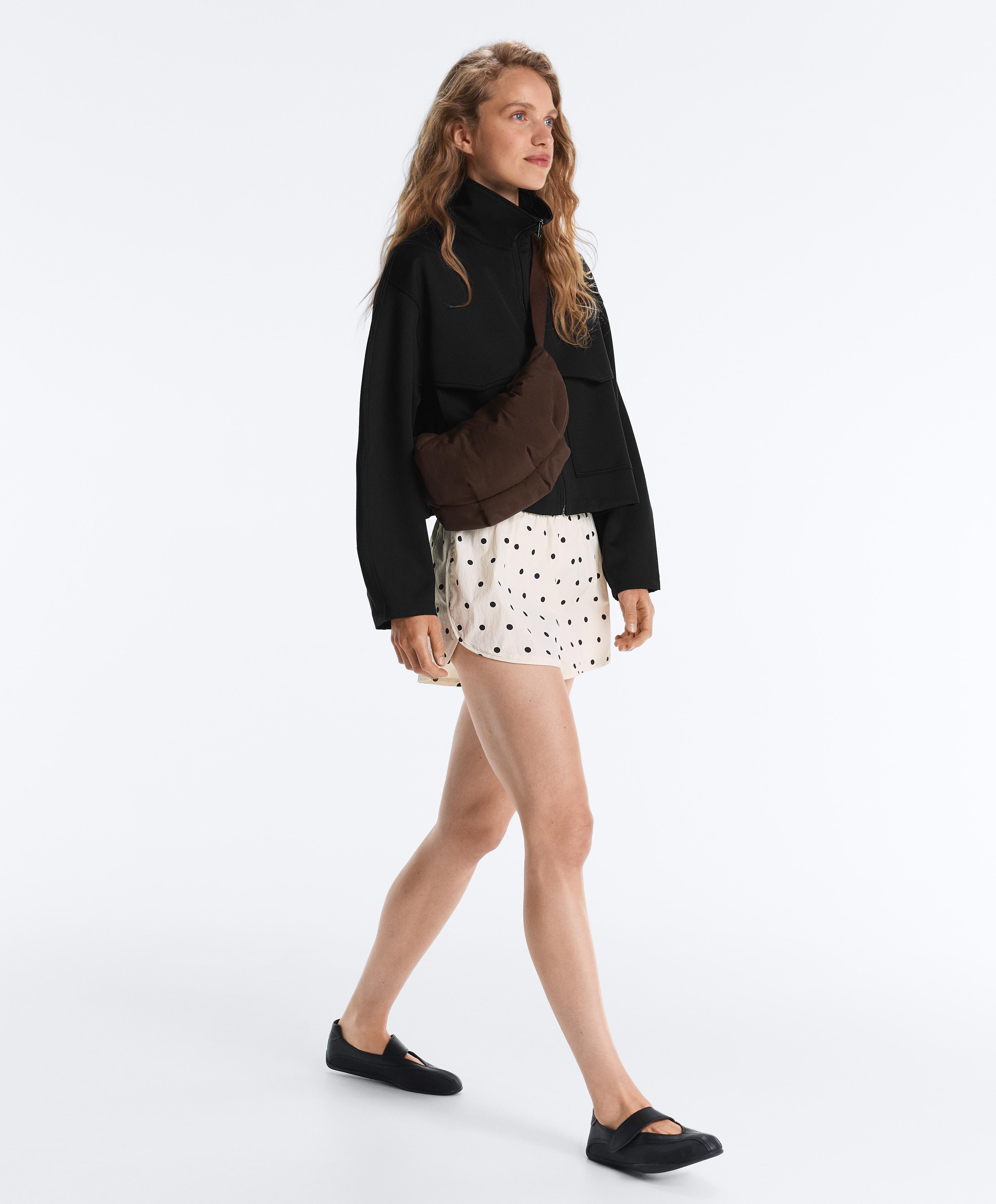 Technical polka dot shorts — PALE ECRU