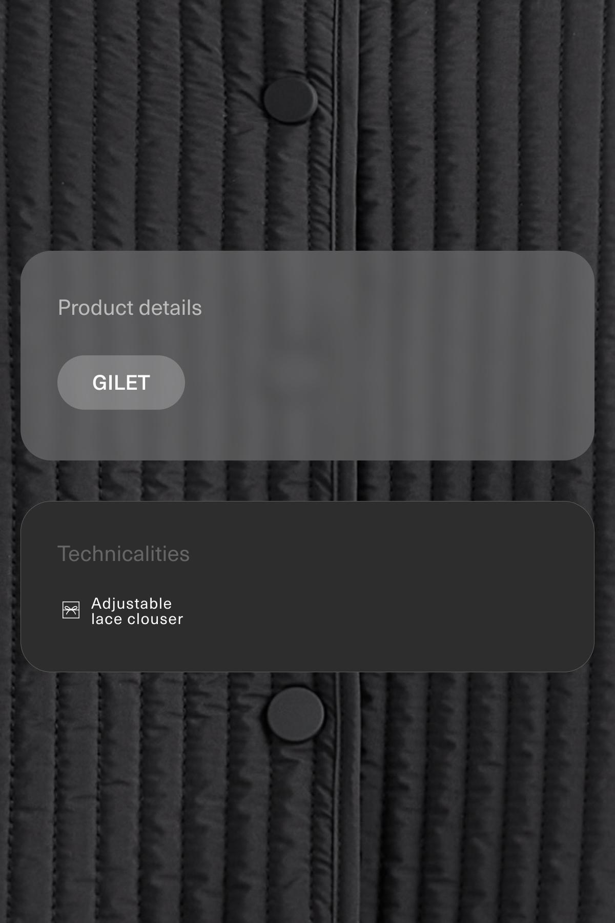 Thin padded nylon gilet — BLACK