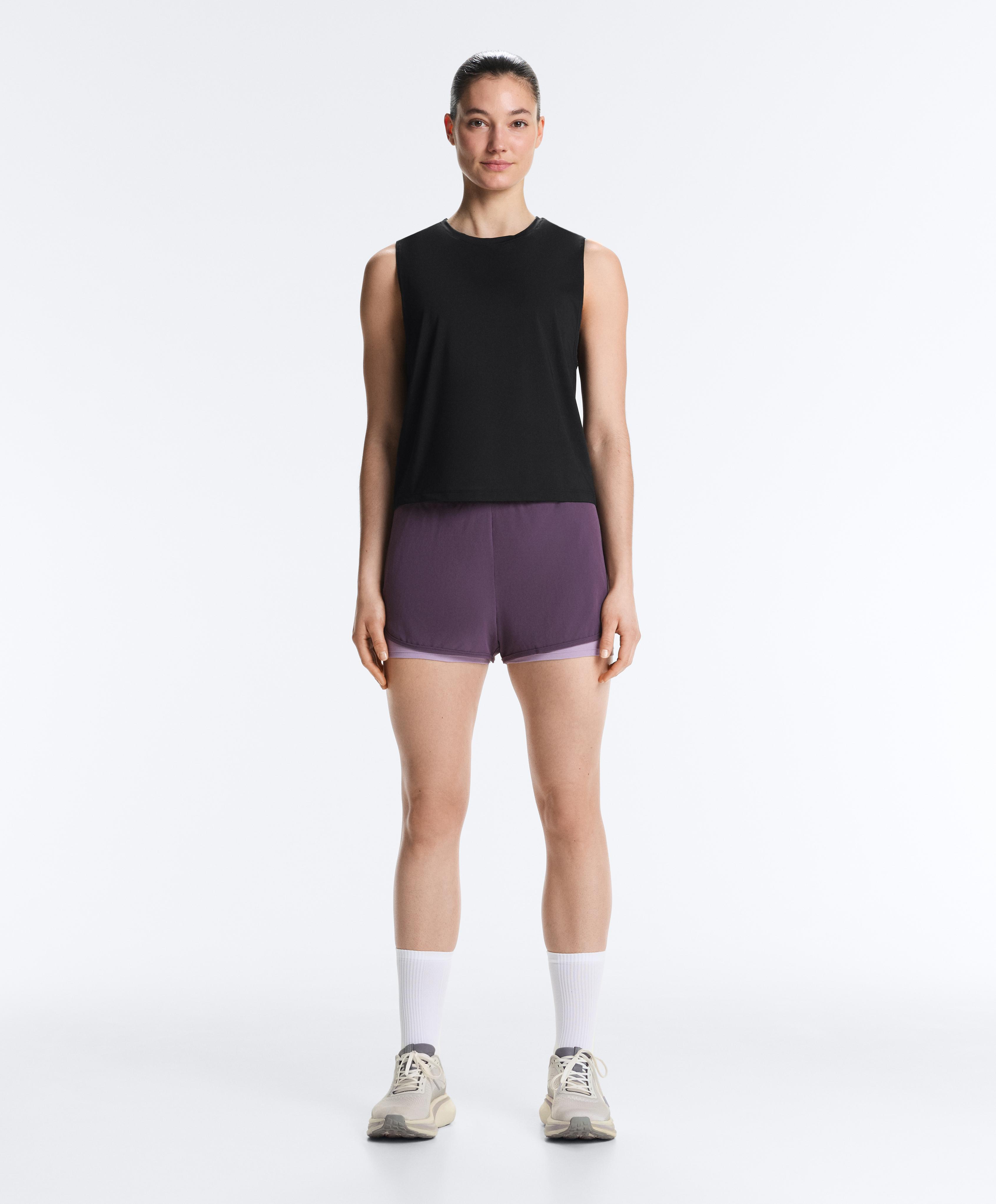 Technical sleeveless T-shirt — BLACK