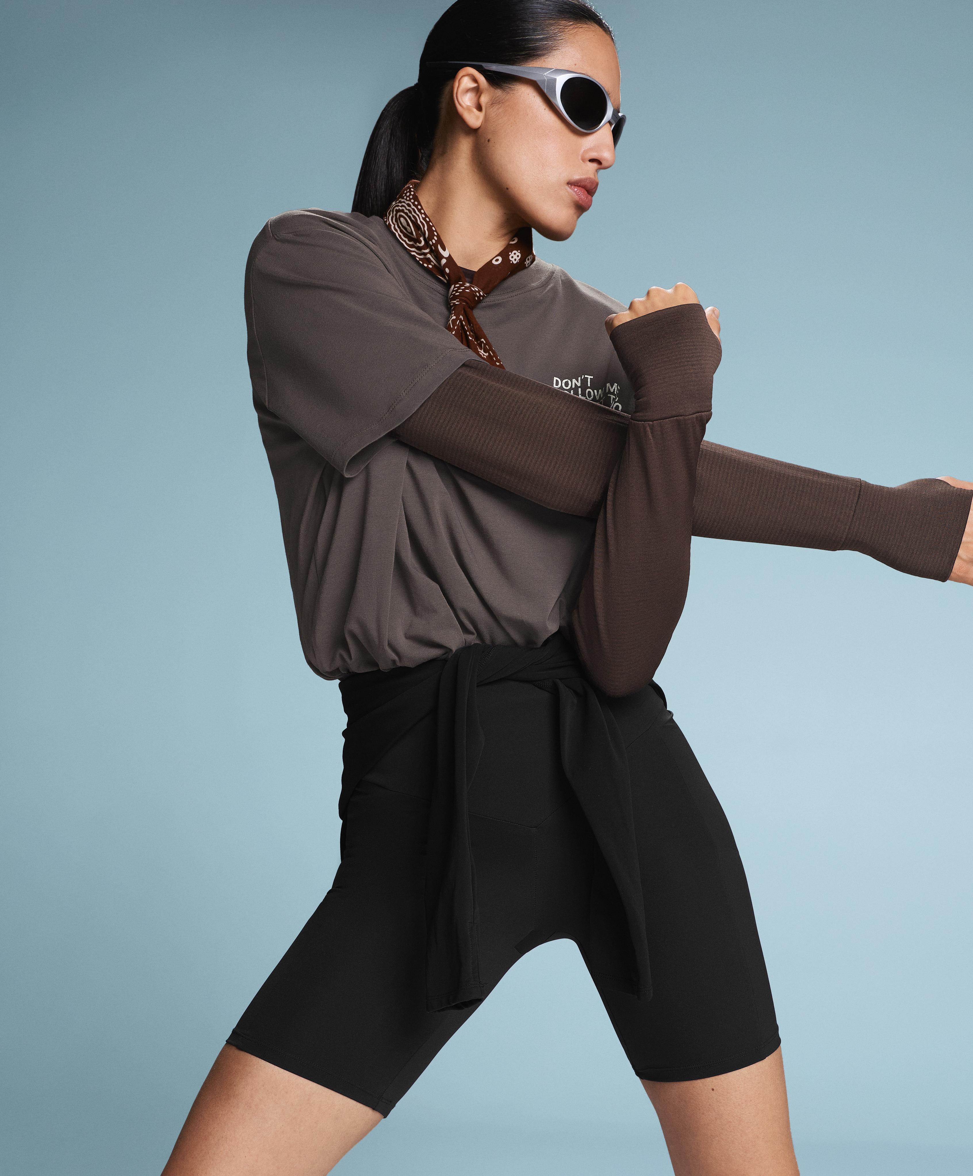 Long-sleeved technical T-shirt — BROWN