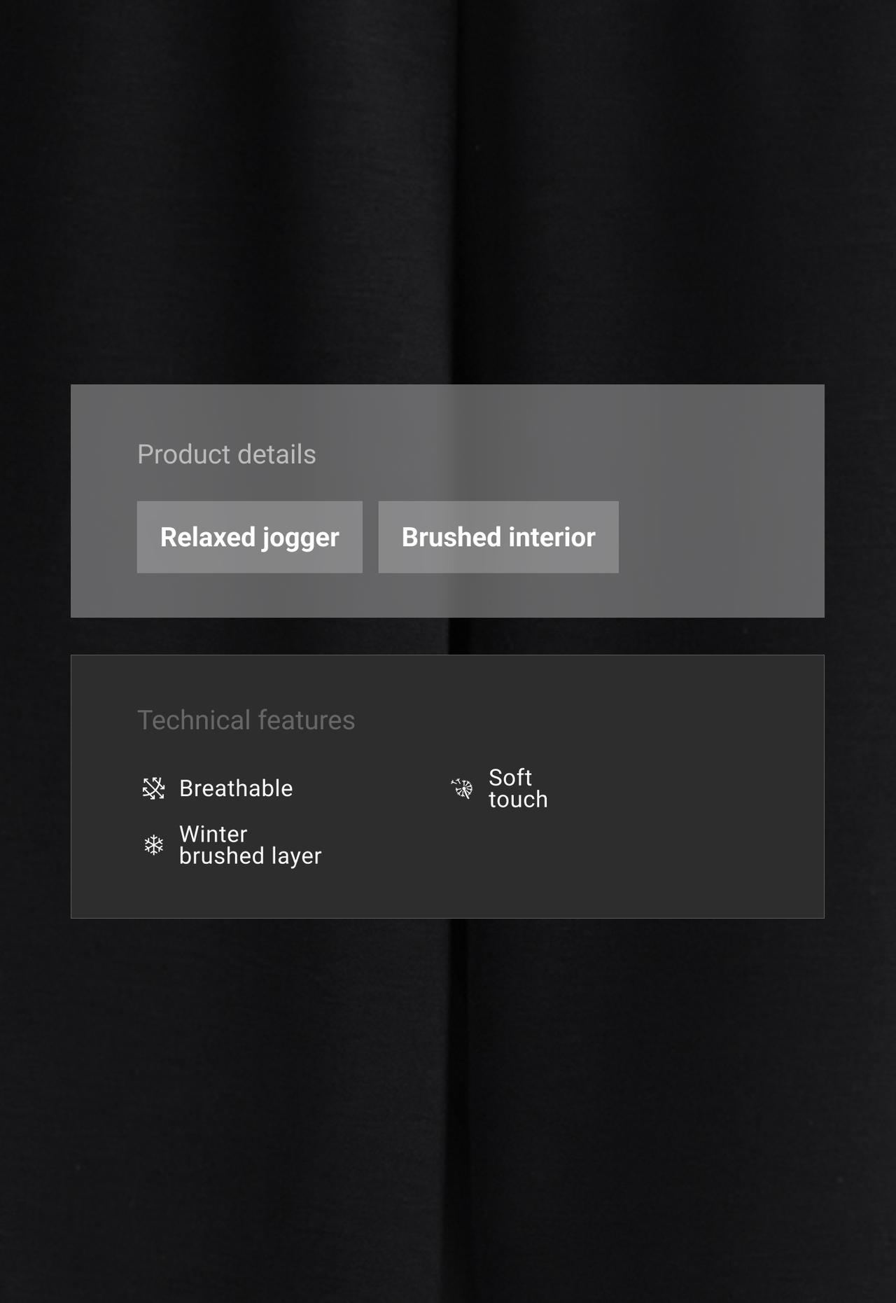 Relaxed Jogger trousers in modal Brushed fabric — BLACK