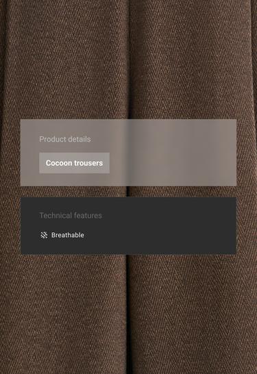 Cocoon herringbone pleat trousers — BROWN 2