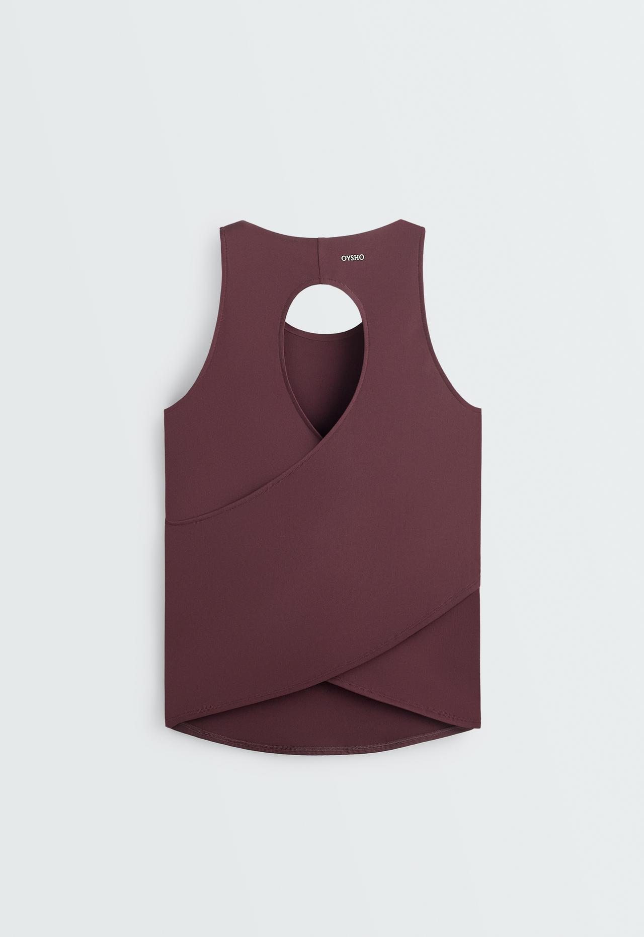Comfortlux cross-back T-shirt — PLUM