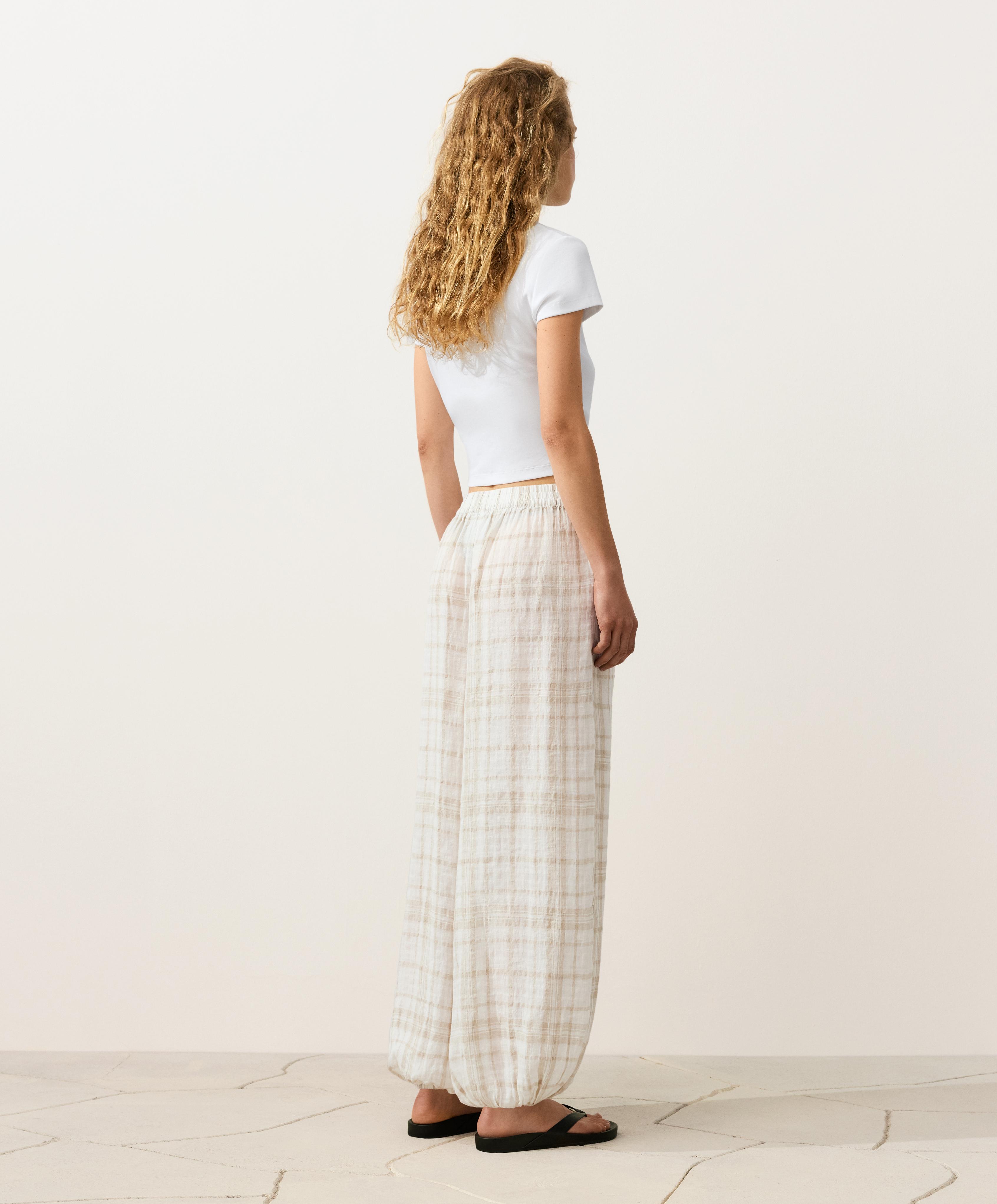 Linen and lyocell blend bloomer trousers — NOUGAT