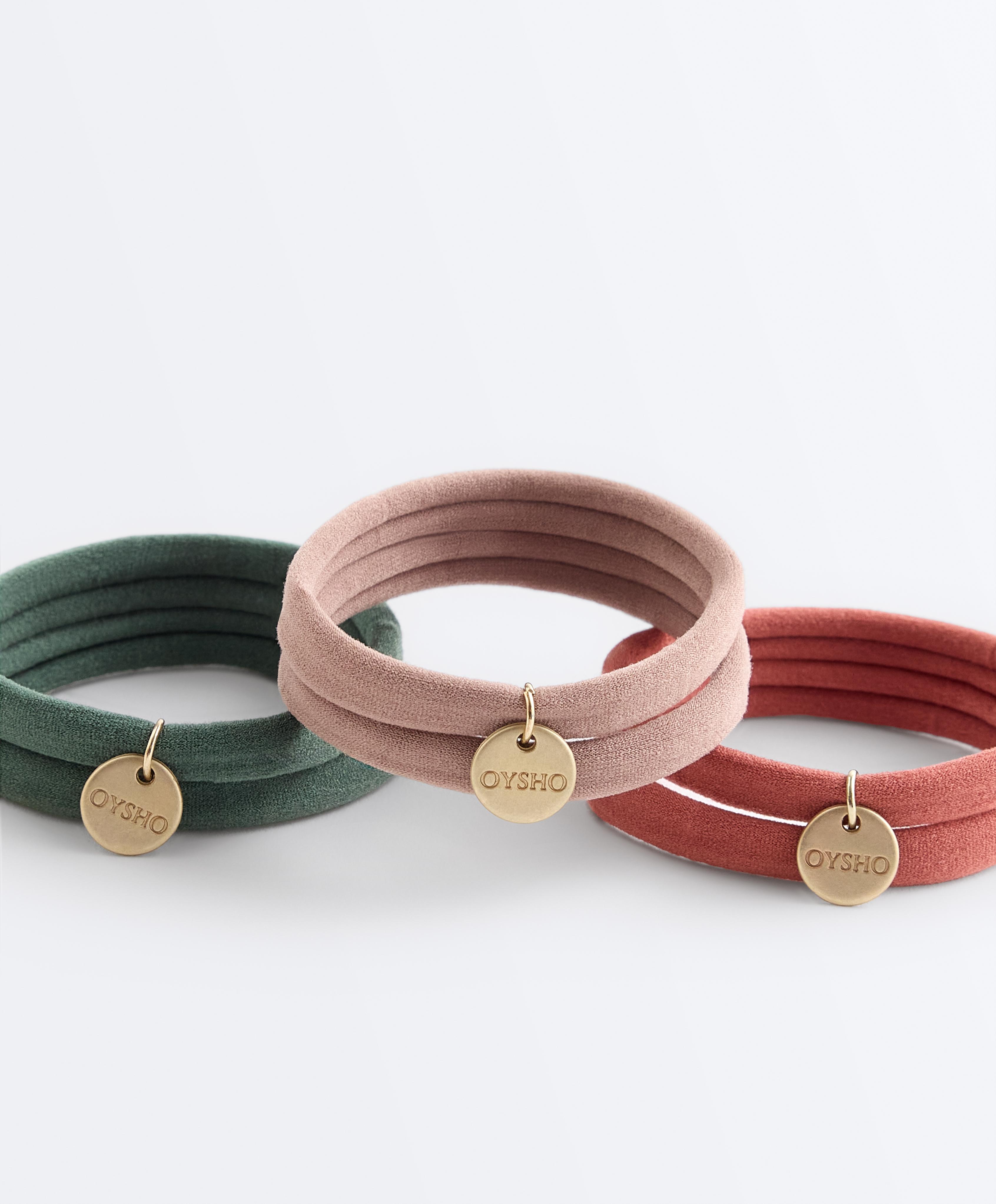 6 Oysho plaque hair ties — ORANGE