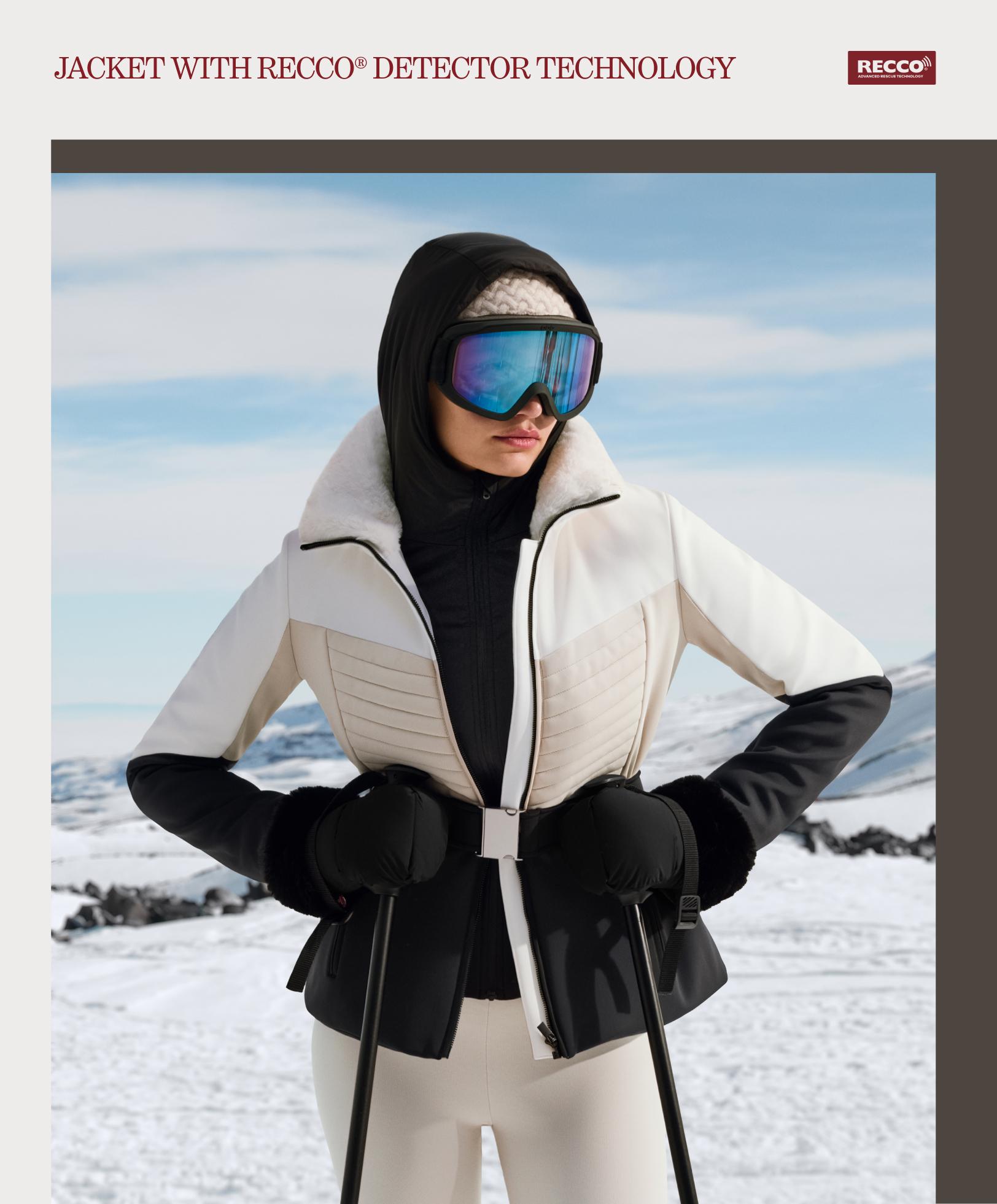 Super-slim fit colourblock Primaloft® SKI water-resistant padded jacket — BLACK