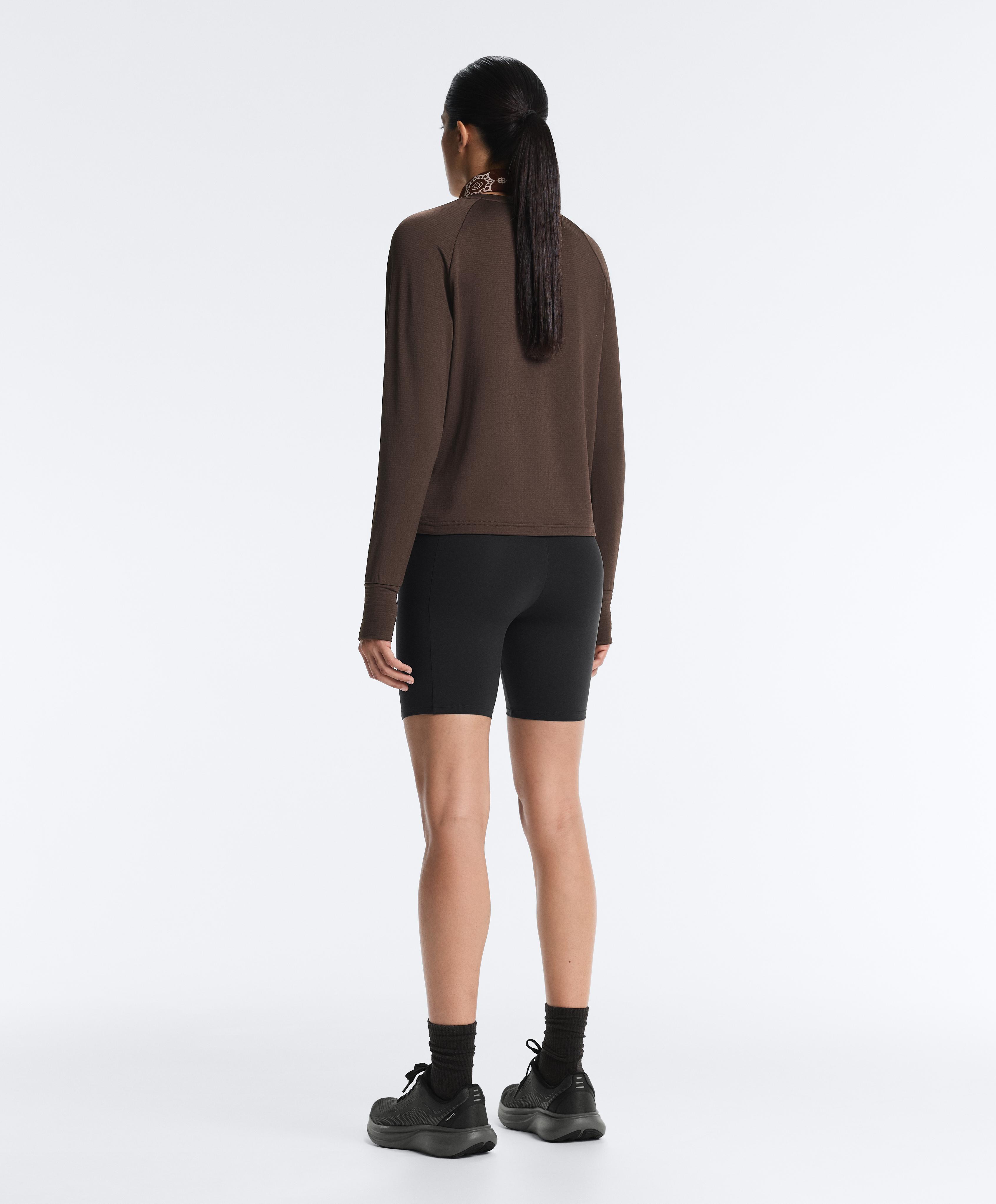Long-sleeved technical T-shirt — BROWN