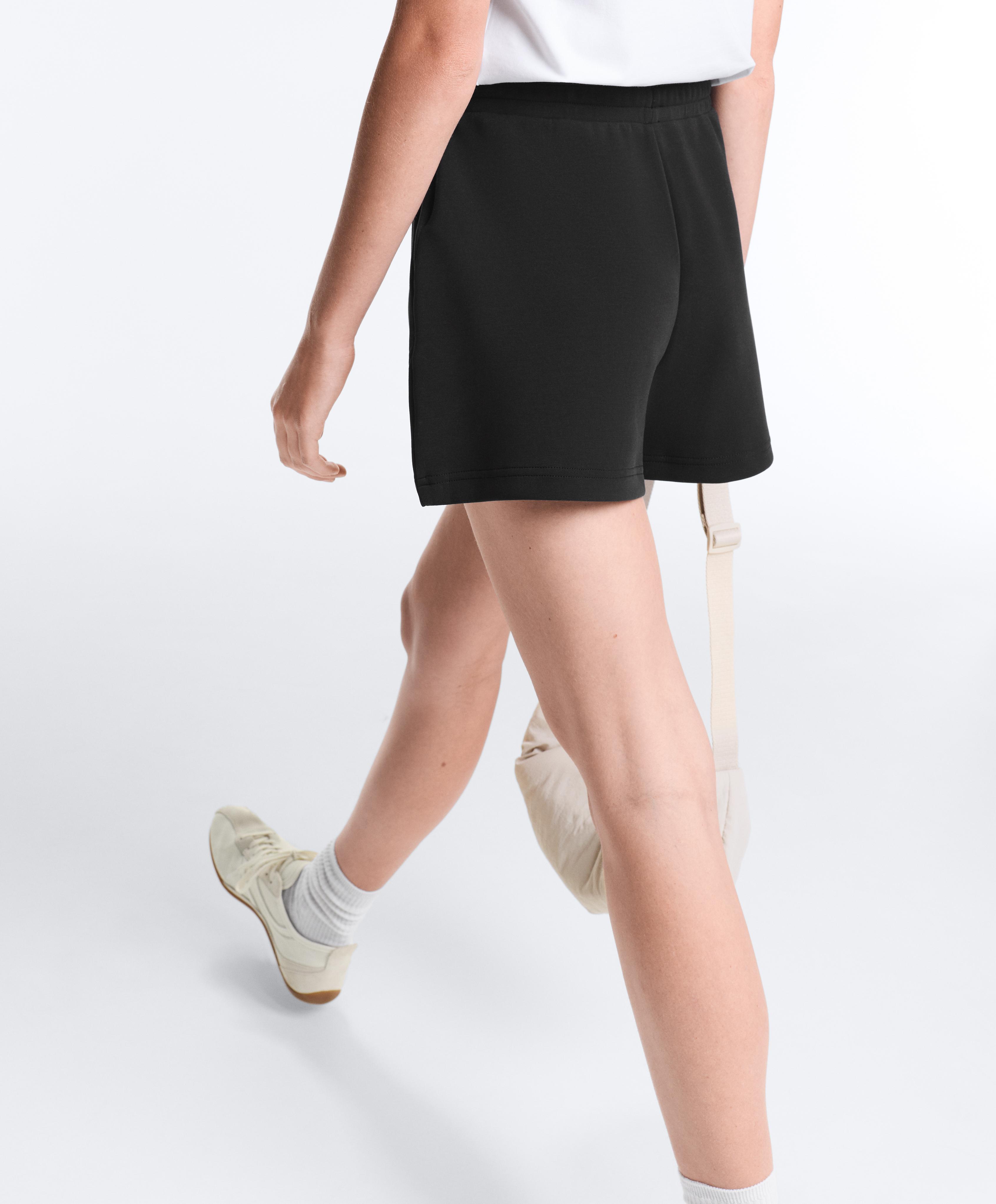 Soft-touch modal shorts — BLACK