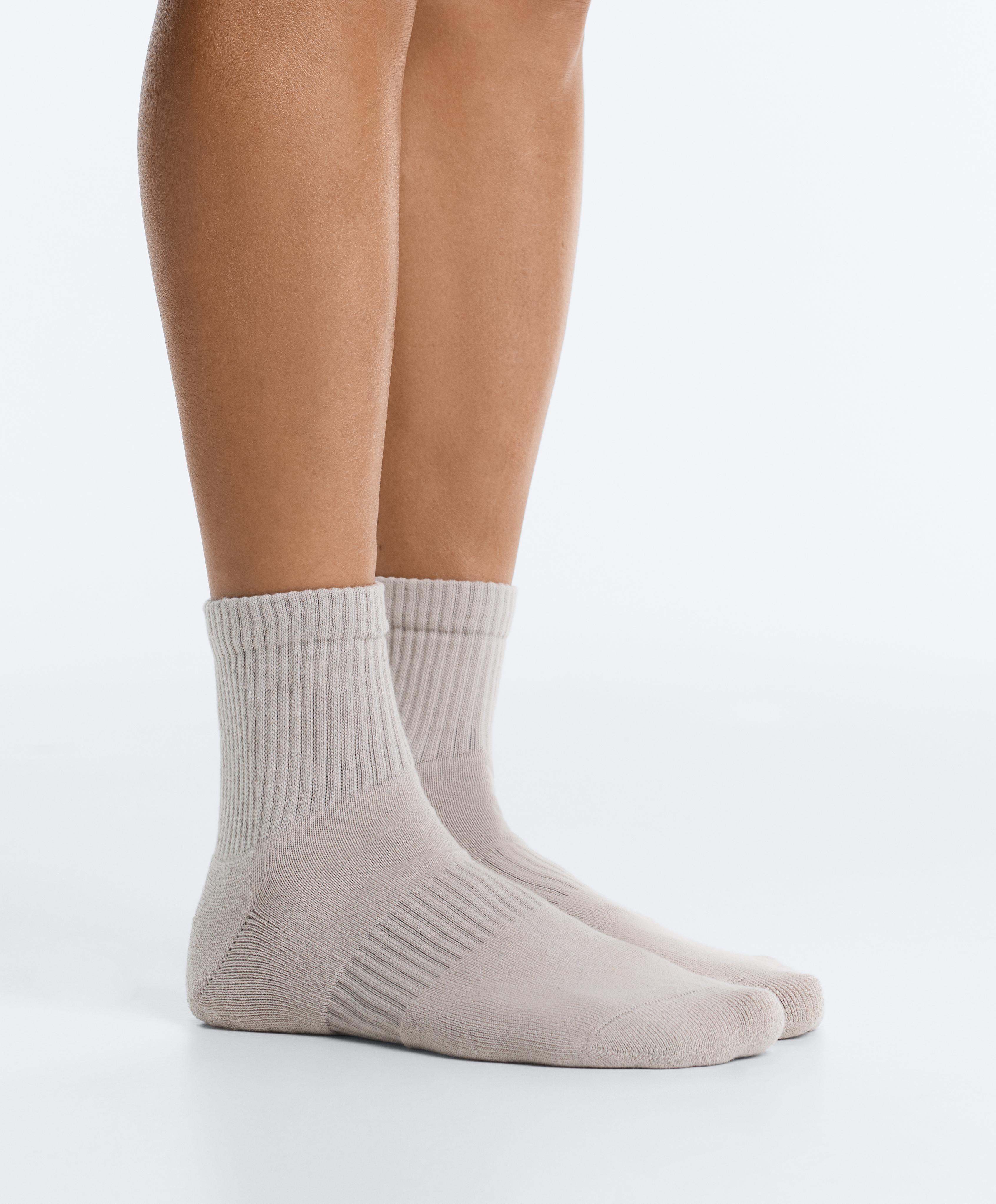 3-pack cotton socks — PALE MINK