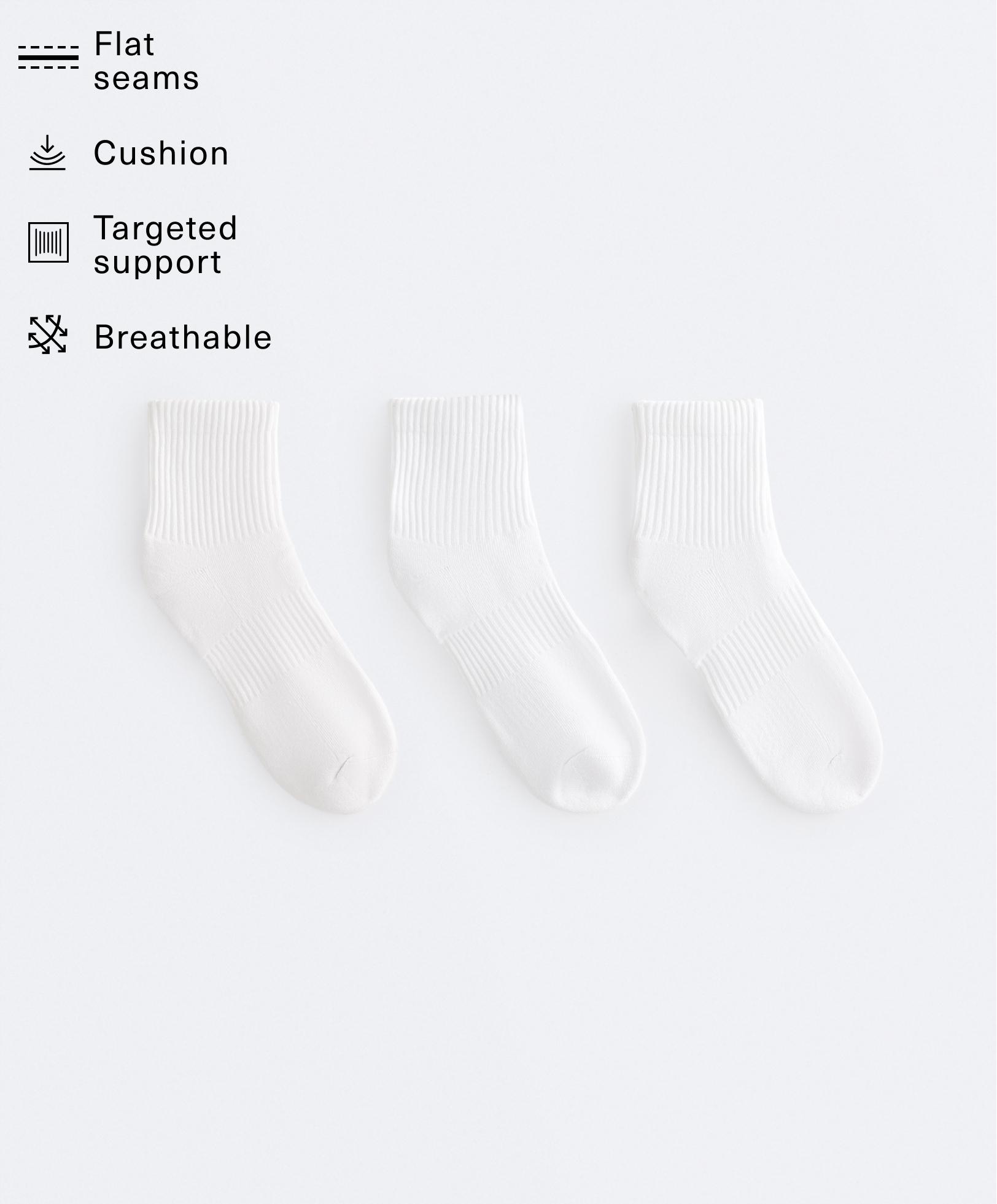 3 pairs of cotton blend quarter sports socks 3 pairs of cotton blend quarter sports socks