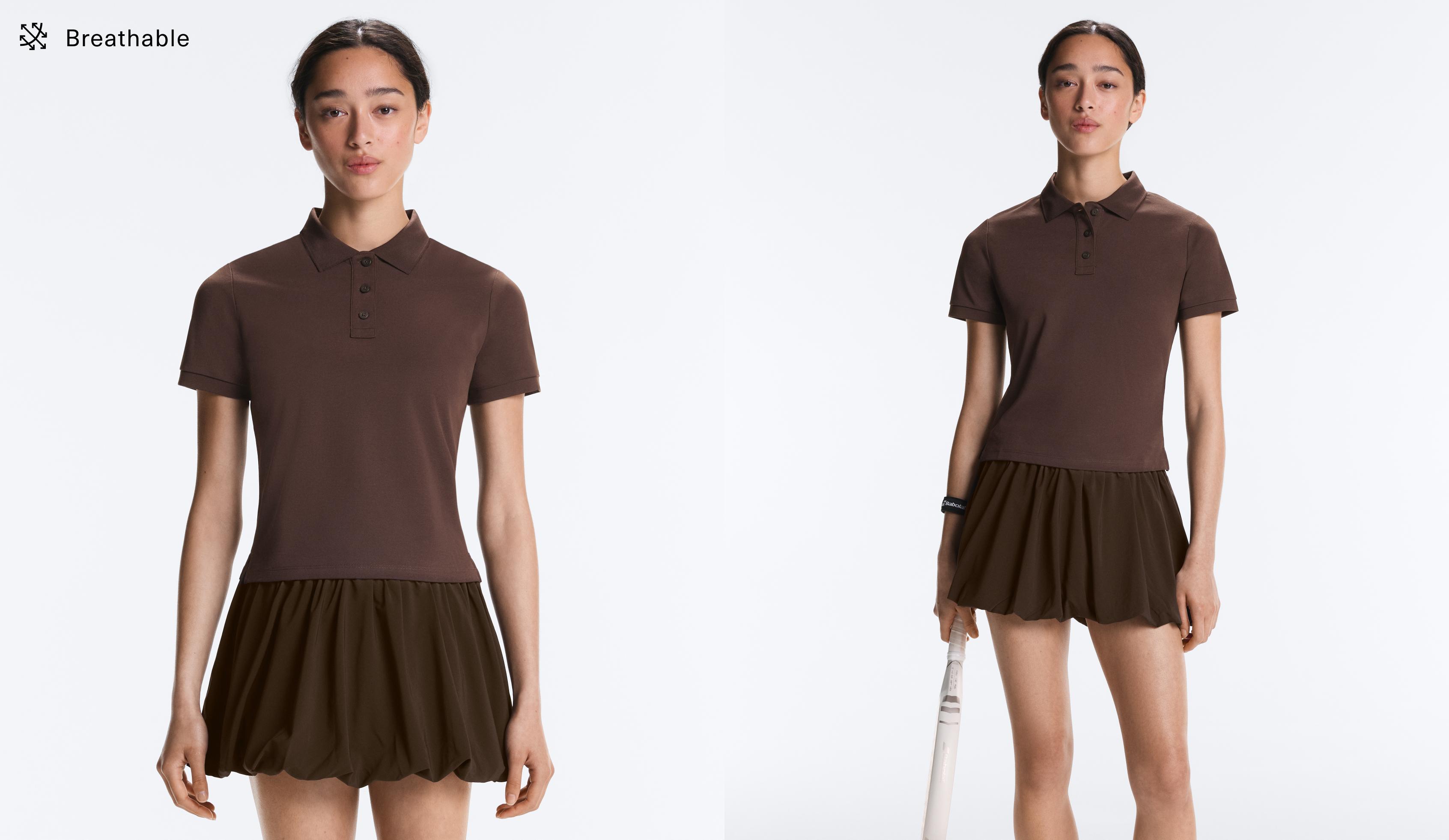 Slim-fit piqué cotton polo shirt — DARK BROWN