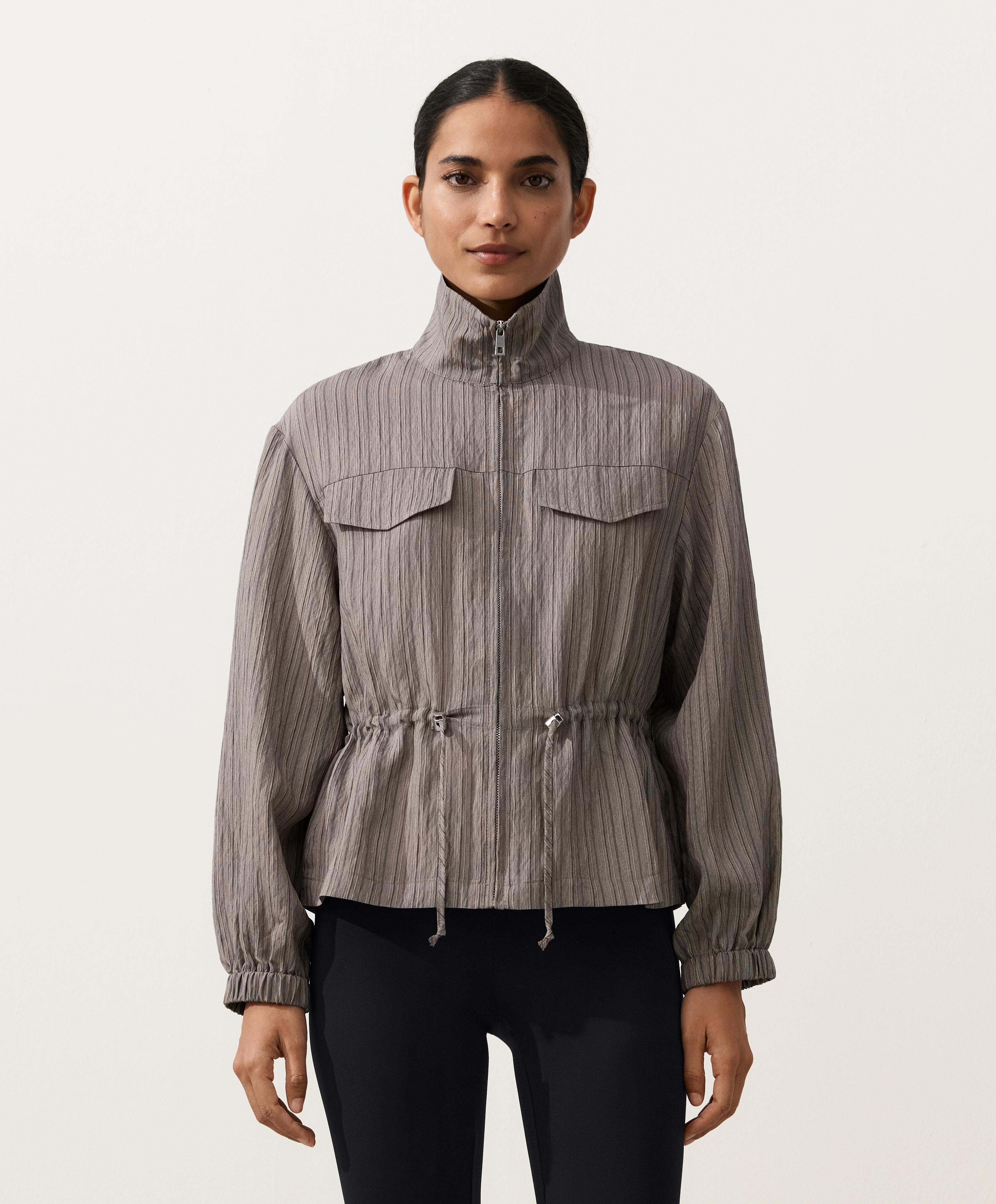 Striped Saharan jacket — CHARCOAL GREY