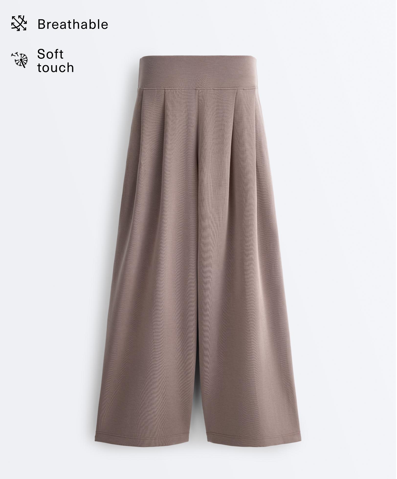 Soft-touch modal wide-leg trousers with corset waist