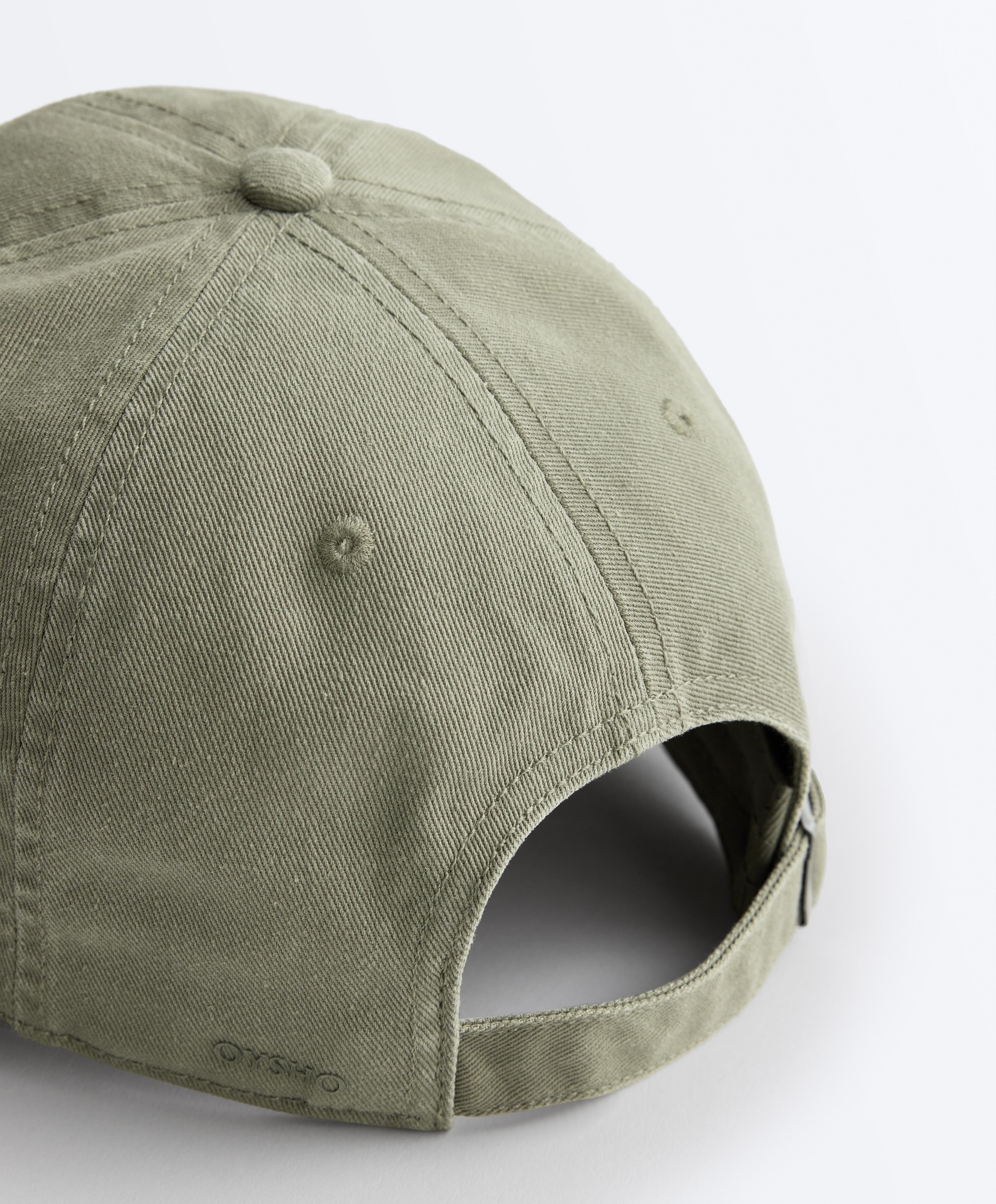 Washed-effect 100% cotton cap — KHAKI
