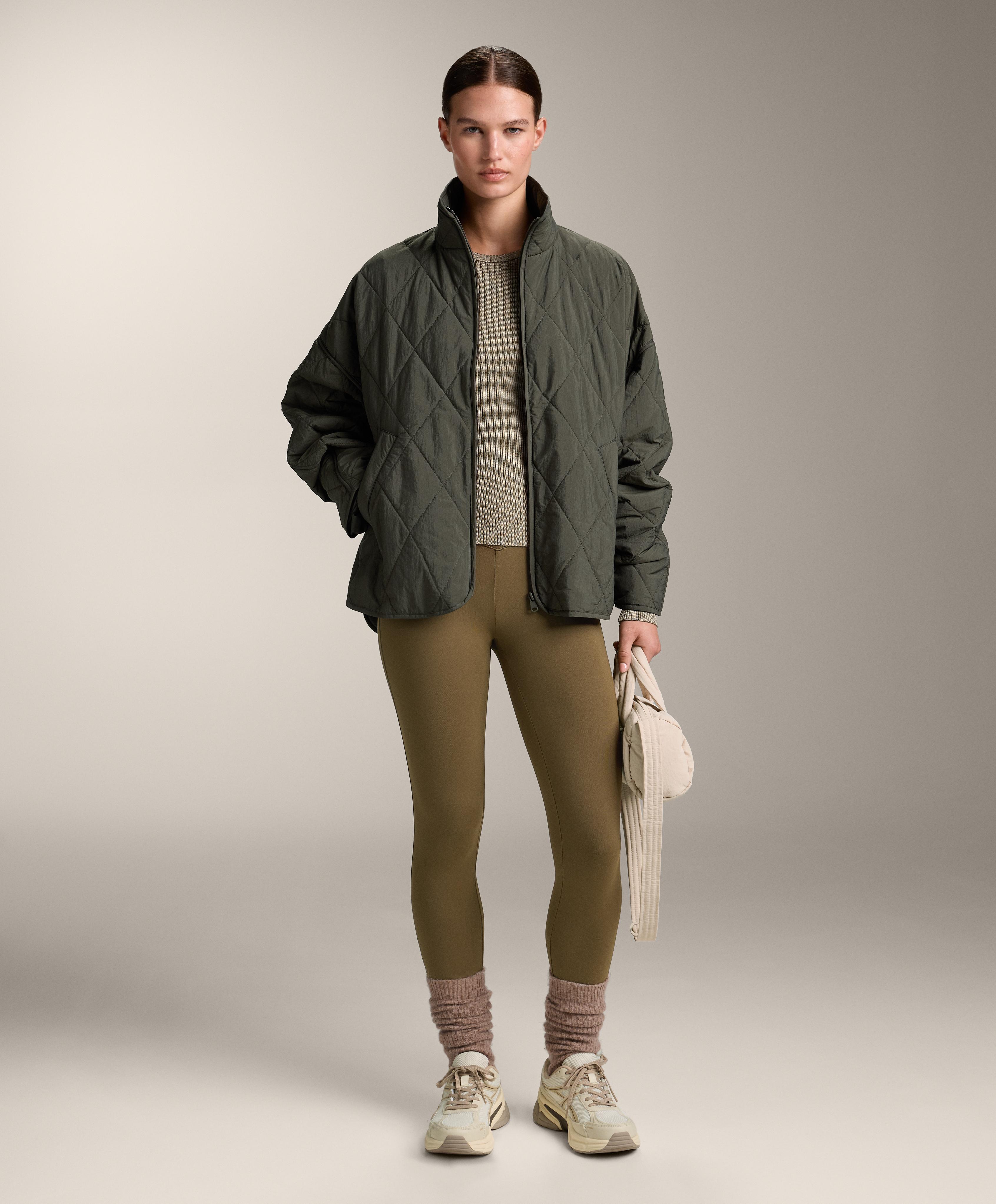Textured knit base layer T-shirt — OLIVE GREEN