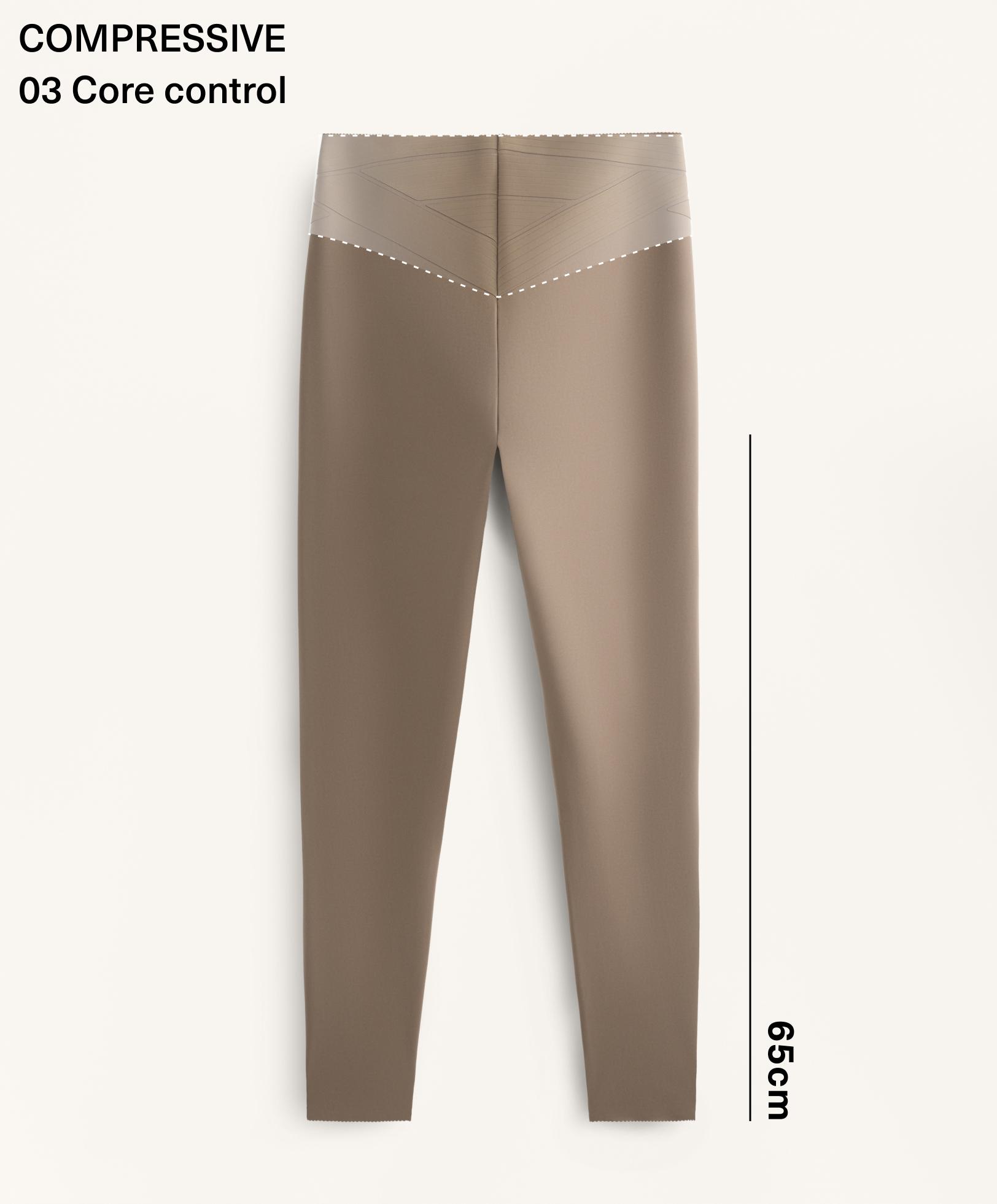 Ankle-length high rise Compressive core control block leggings 65 cm