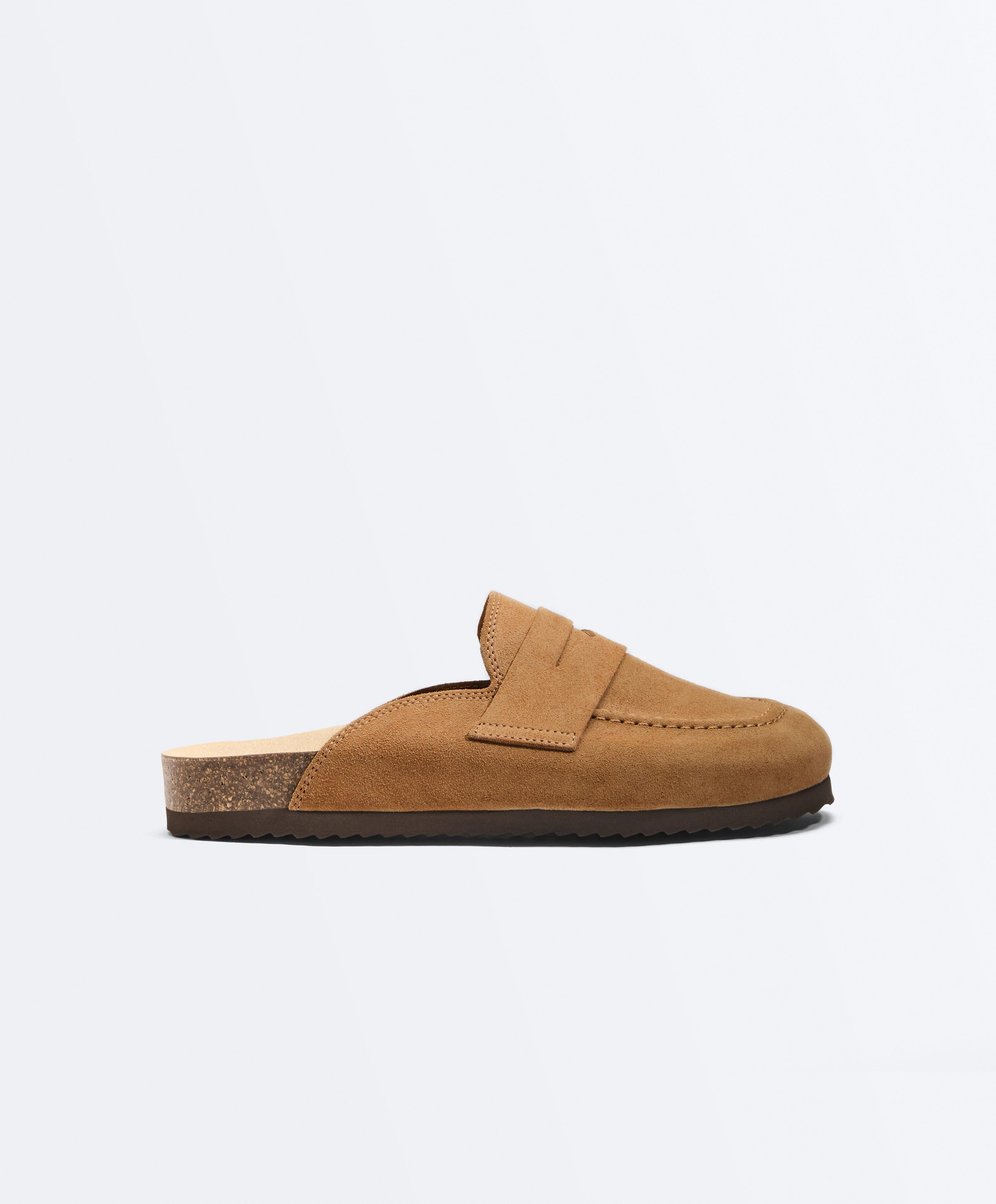 Split-suede mules