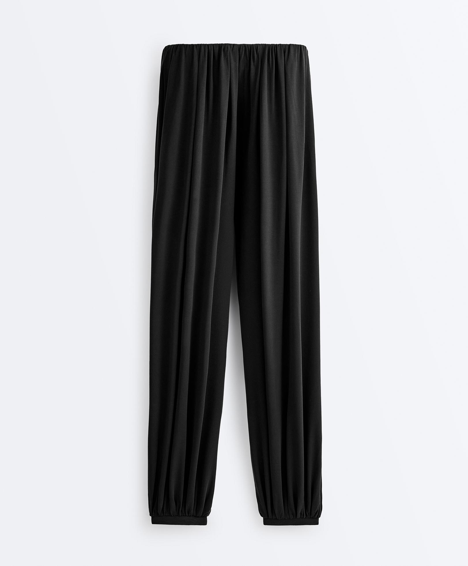 Modal blend Balloon trousers — BLACK