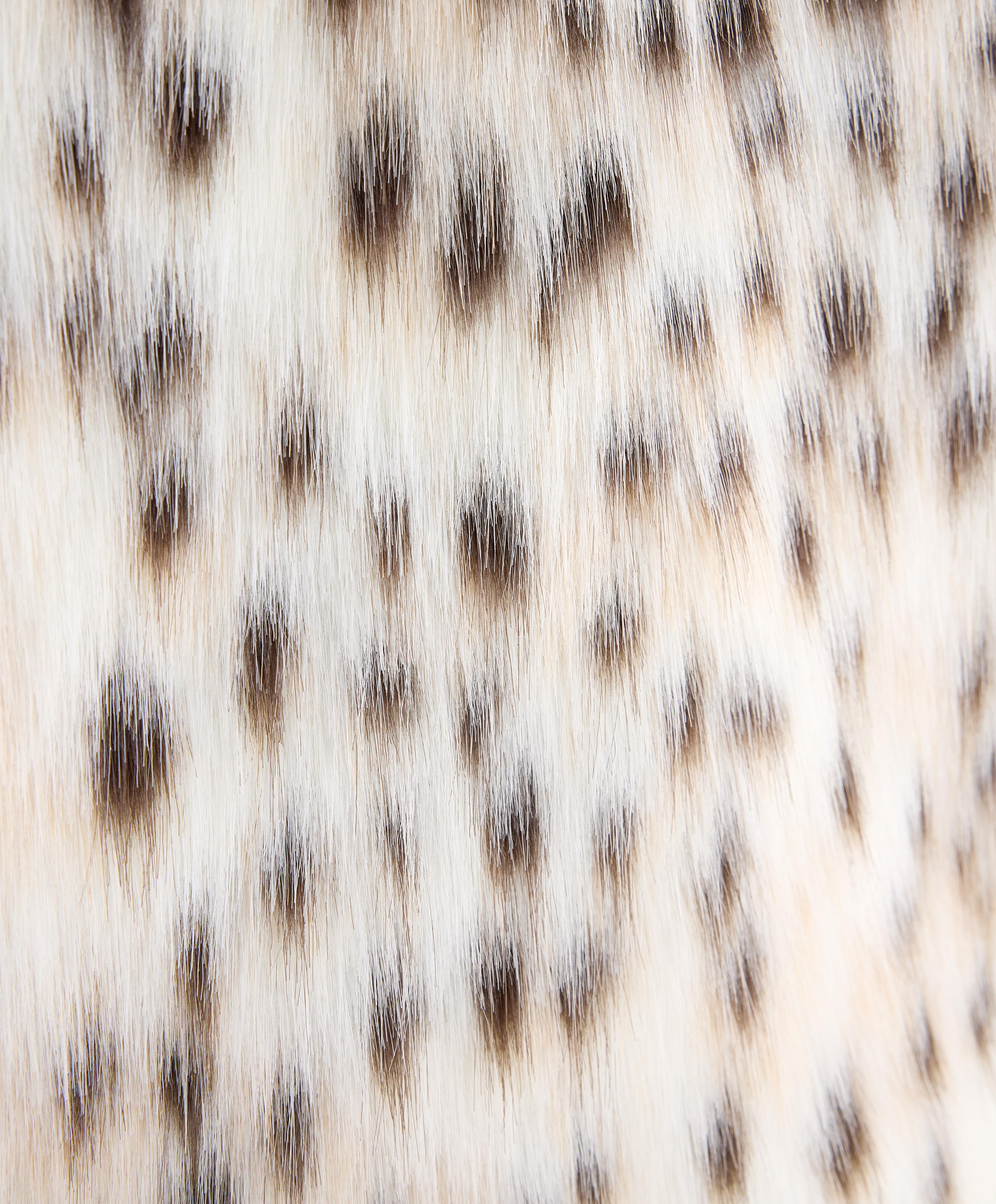 Animal print faux-fur jacket — ECRU