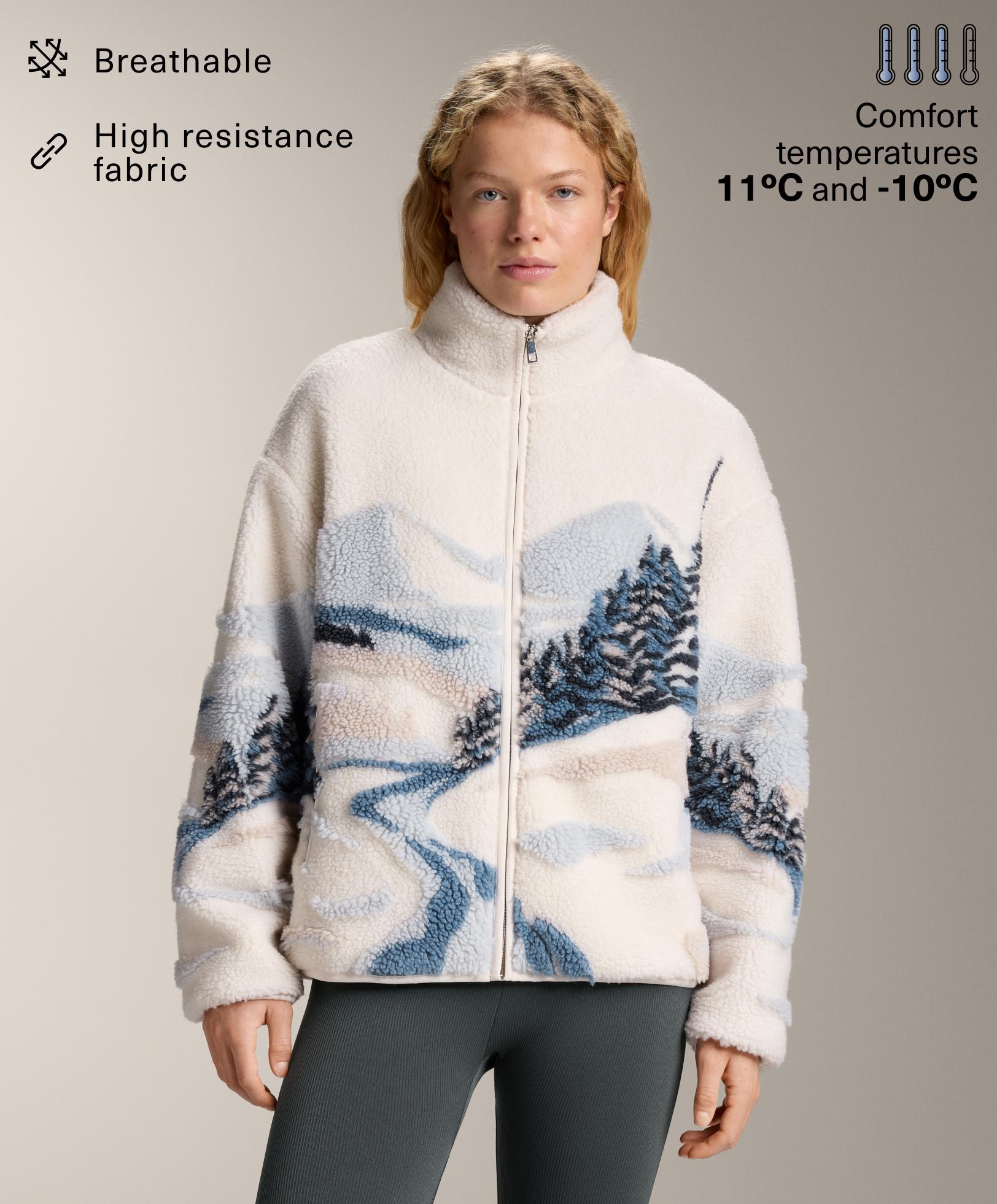 Faux-shearling jacket with mountain print Faux-shearling jacket with mountain print