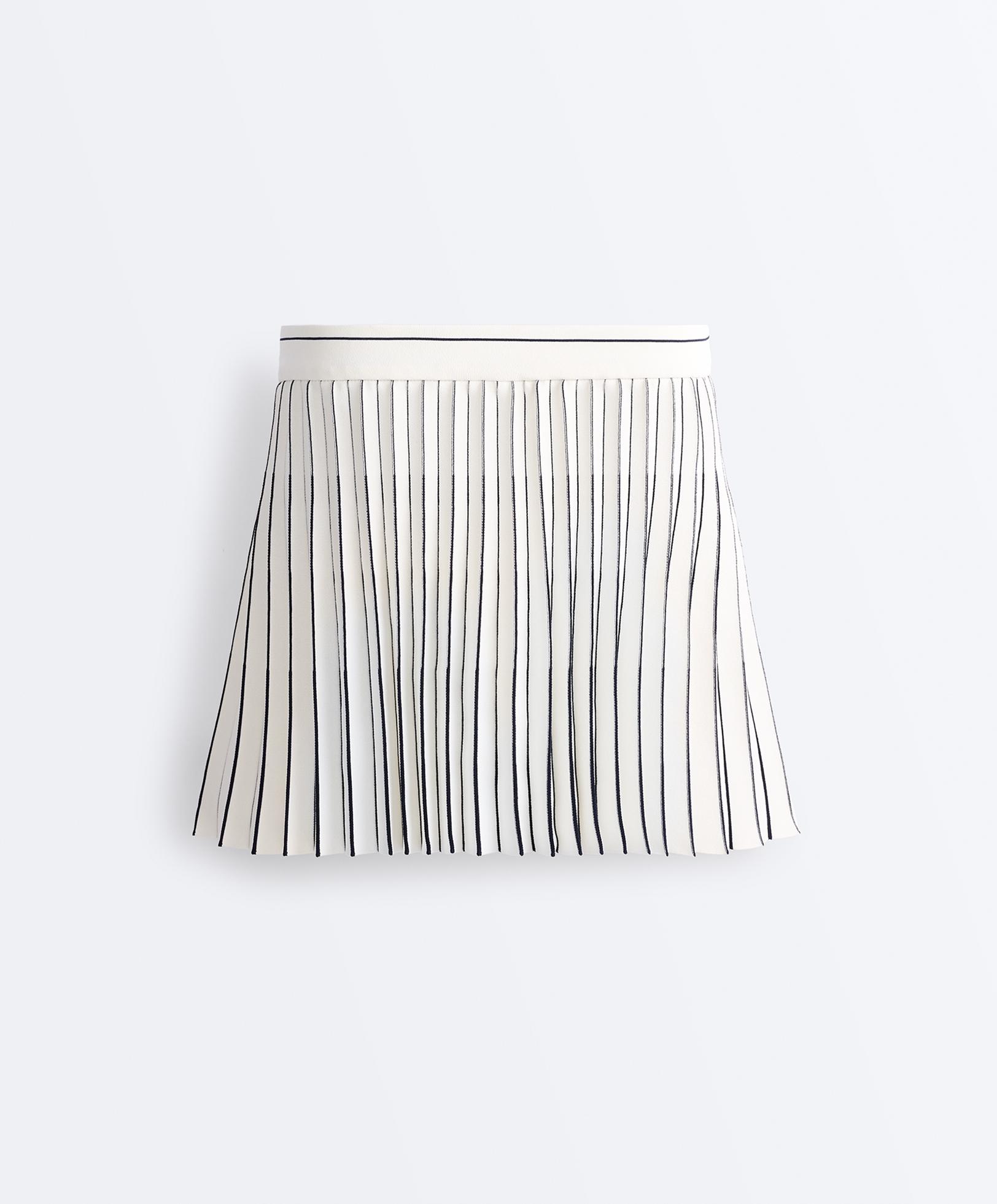 High-rise seamless pleated short skirt — NAVY BLUE