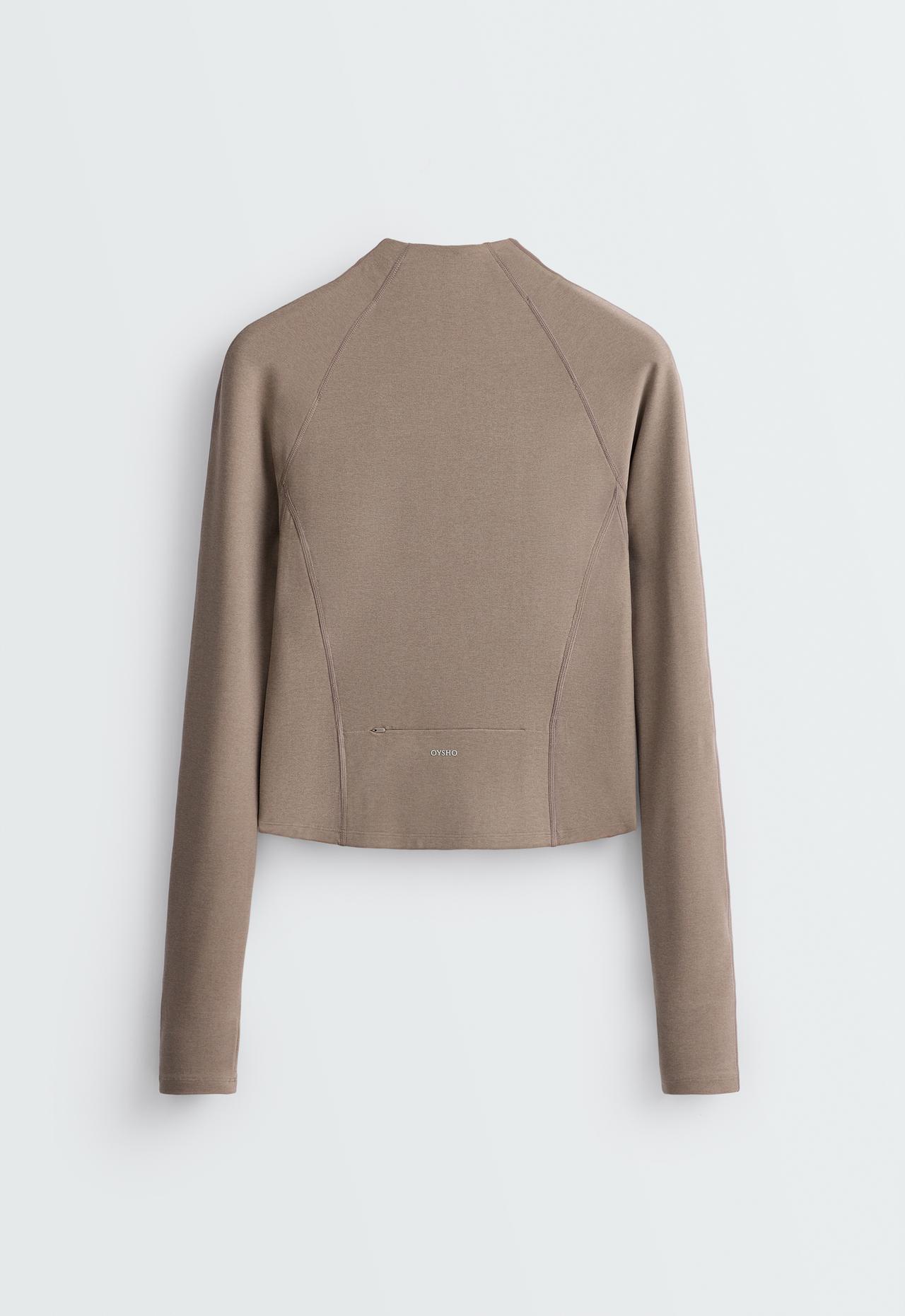 Marl seam technical jacket — DARK MINK