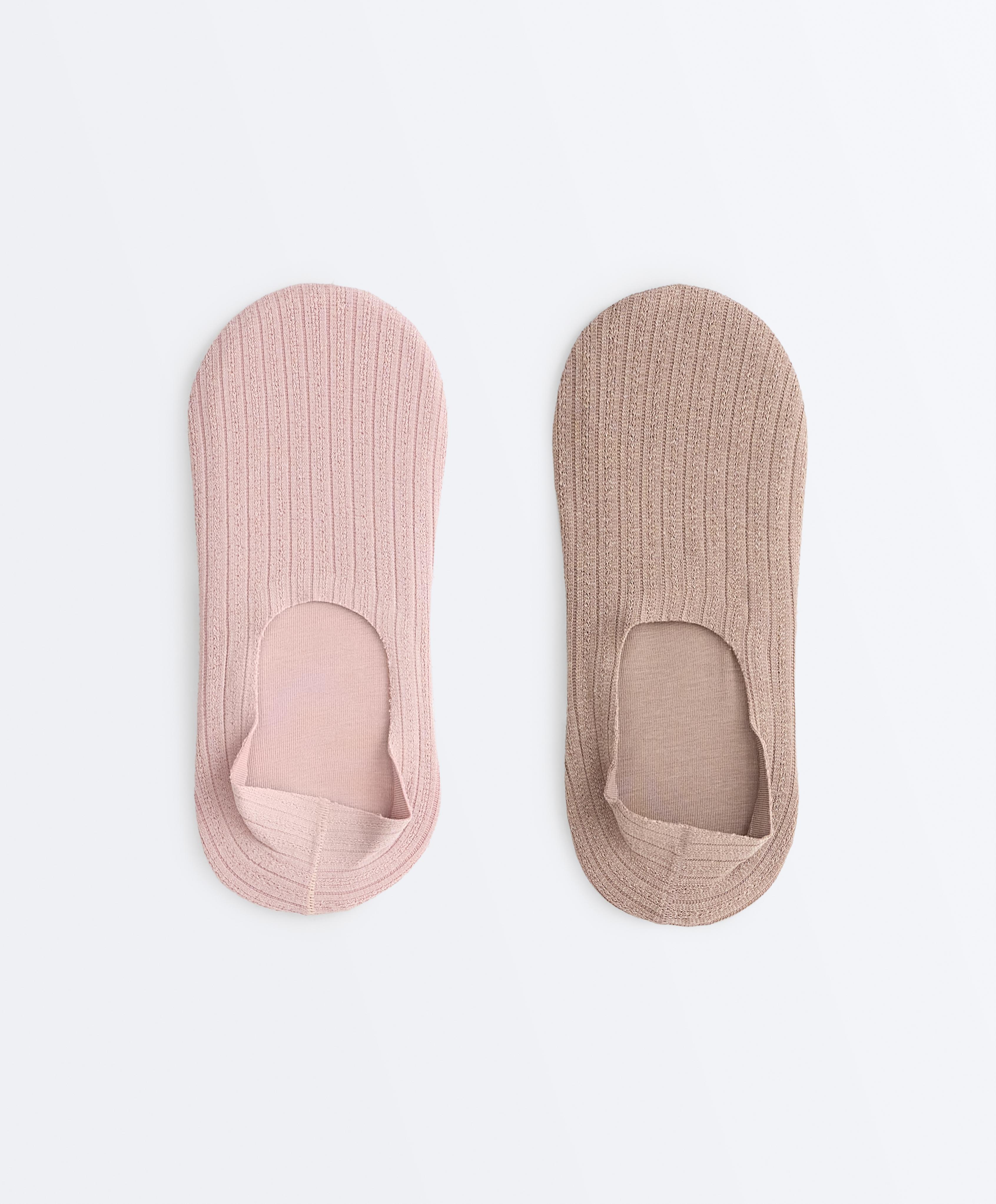 2 pairs of high-cut cotton invisible socks 2 pairs of high-cut cotton invisible socks