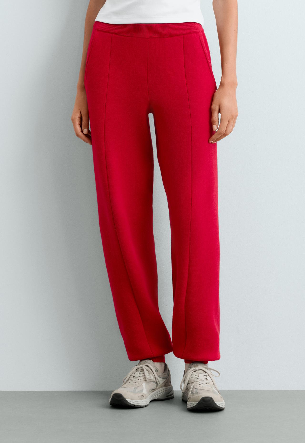 Cotton-blend knit joggers — STRAWBERRY