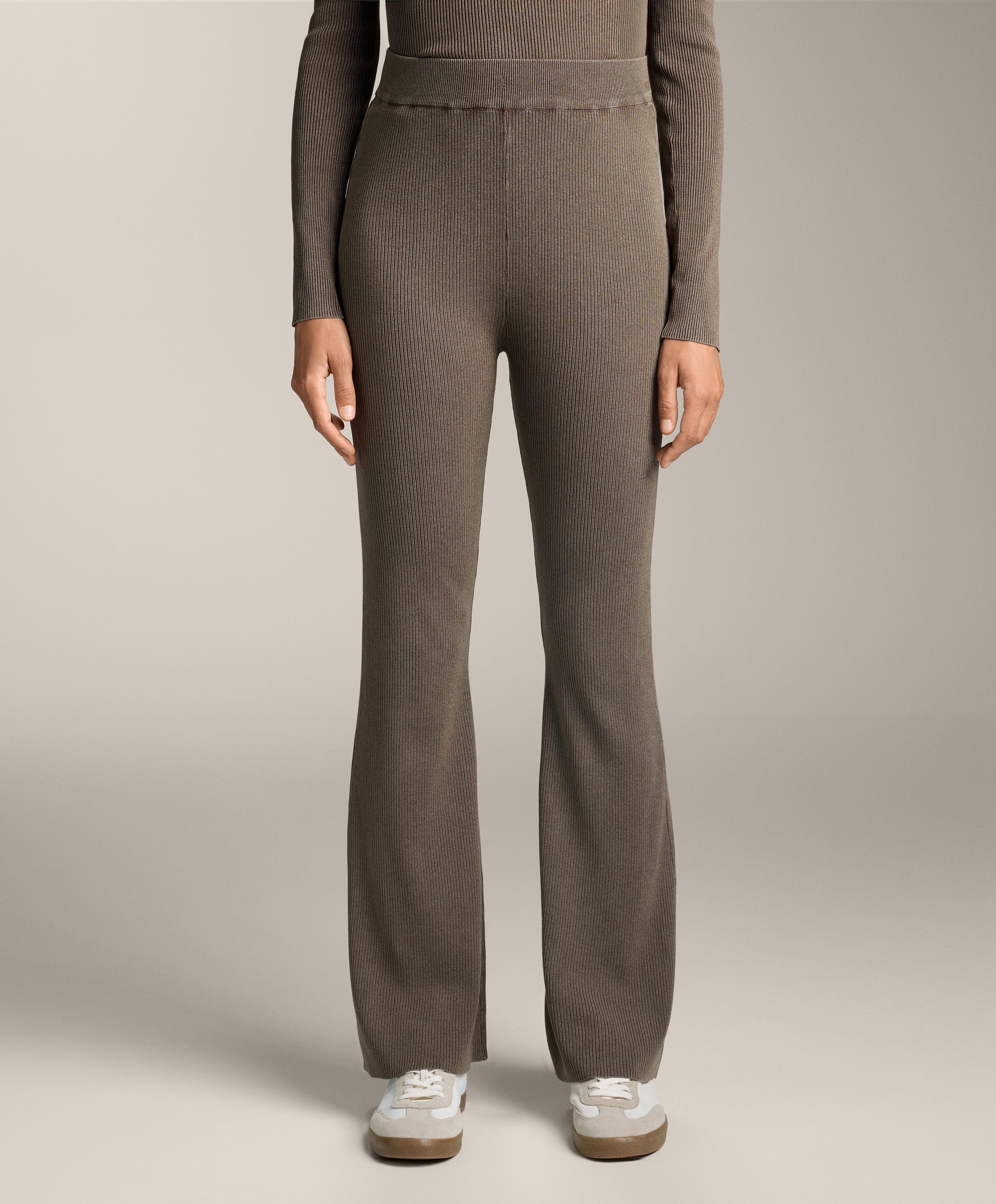 Flare knit rib trousers Flare knit rib trousers